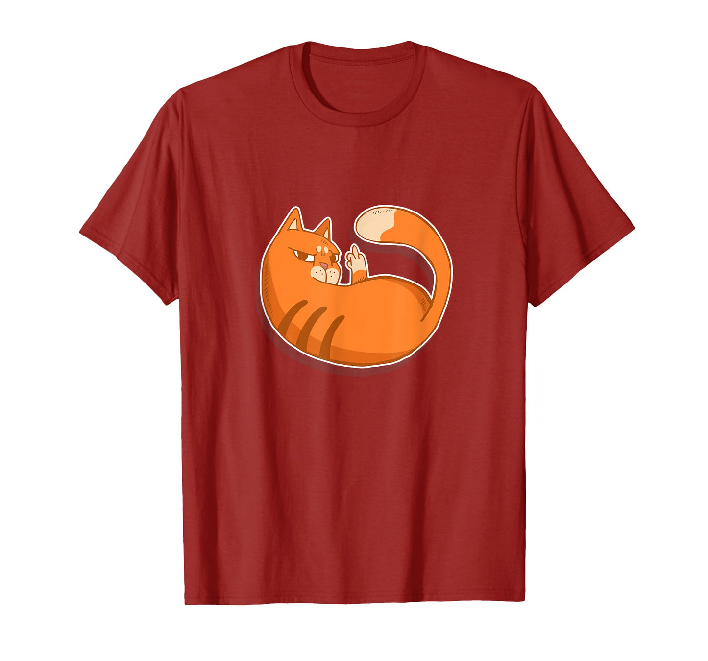 Cute Tabby Cat - Flipping Bird- T-Shirt for Men Women
