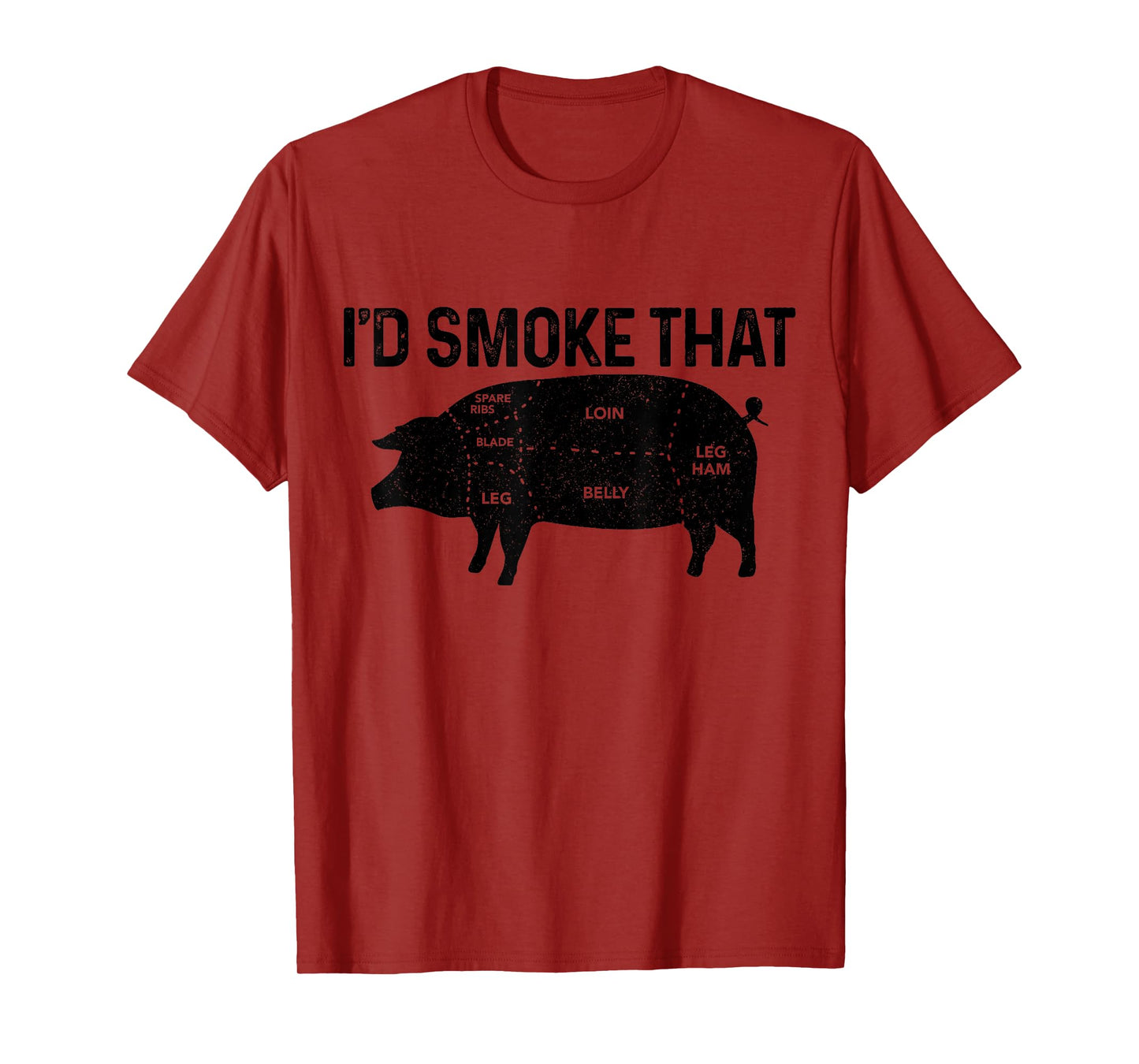 Chef Butcher BBQ I'd Smoke That Pig Pork Funny Father's Day T-Shirt