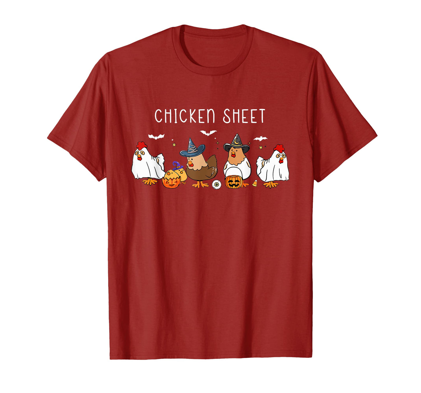 Funny Chickens Boo Ghost Farm Animal Halloween Chicken Sheet T-Shirt