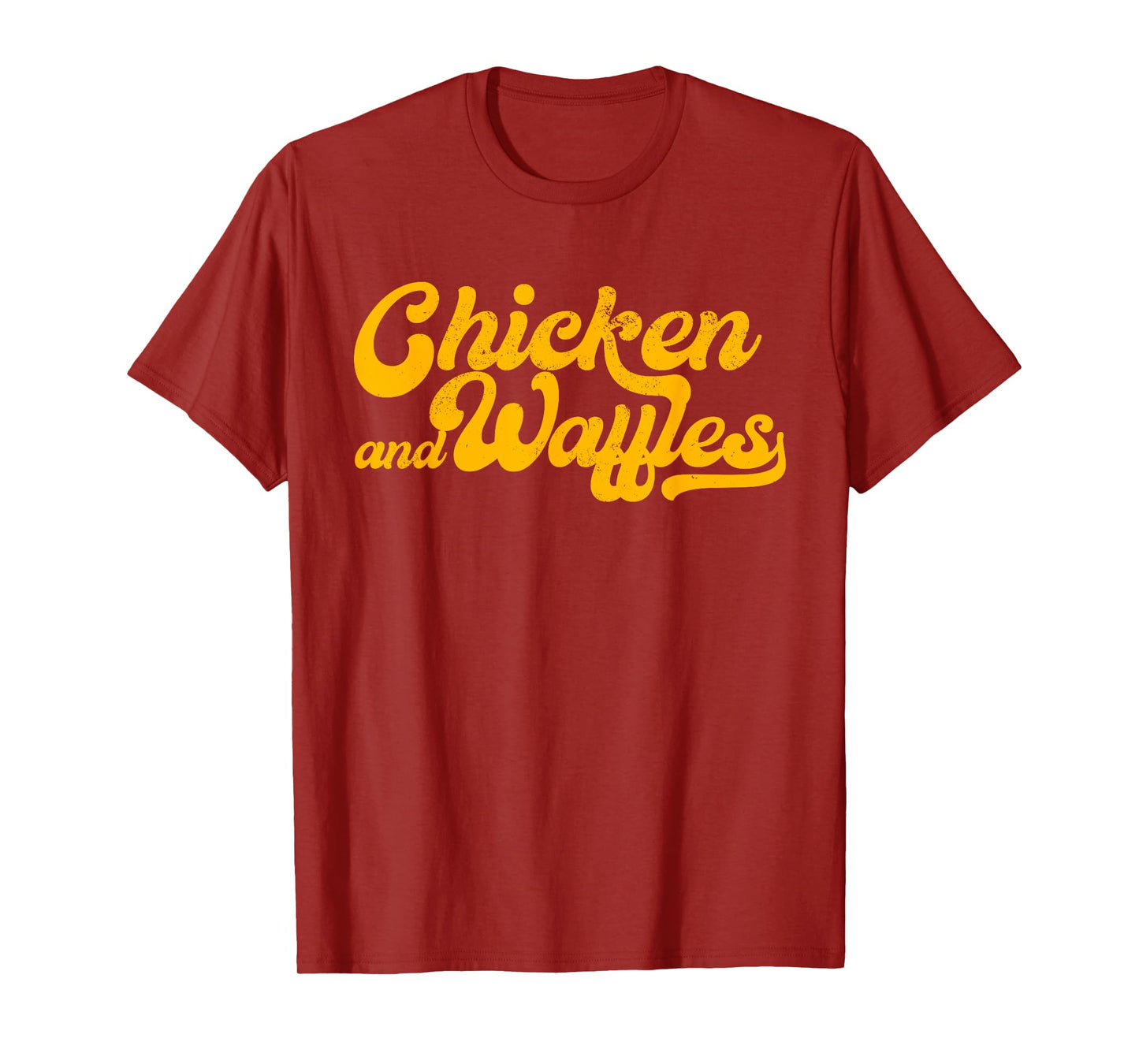 Chicken & Waffles, Funny Retro Baseball Style Foodie T-Shirt