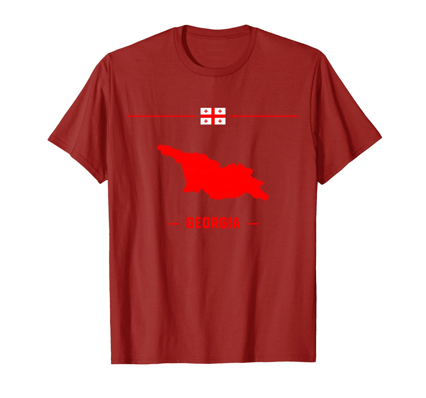Map of Georgia isolated with flag and name of the country T-Shirt
