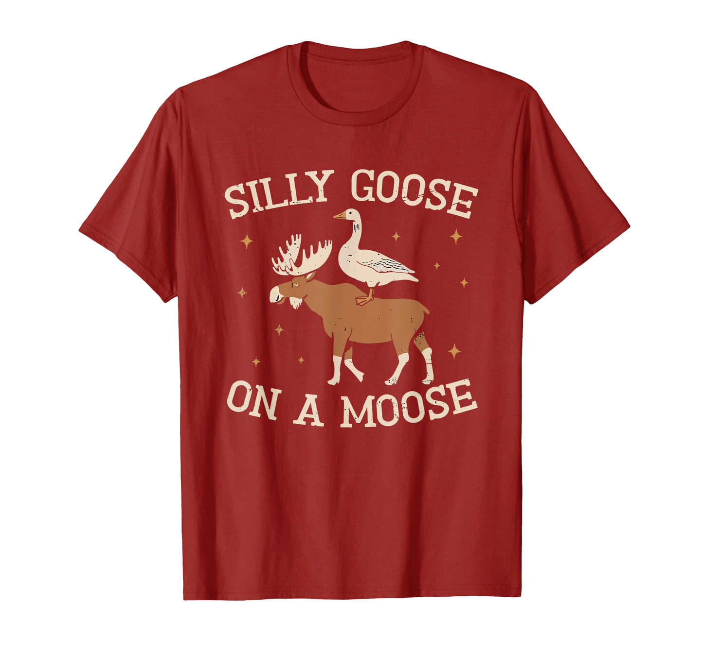silly goose on a moose meme wildlife nature animal funny T-Shirt