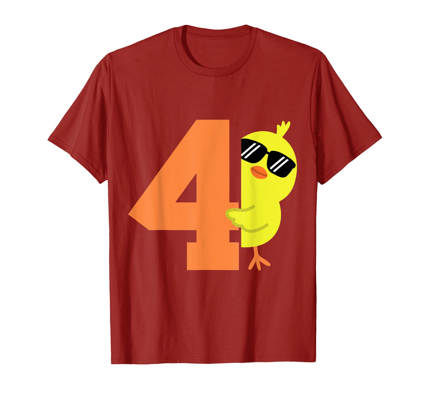 Kids 4th Birthday Chicken Themed Cute 4 Year Old Boys Chick T-Shirt