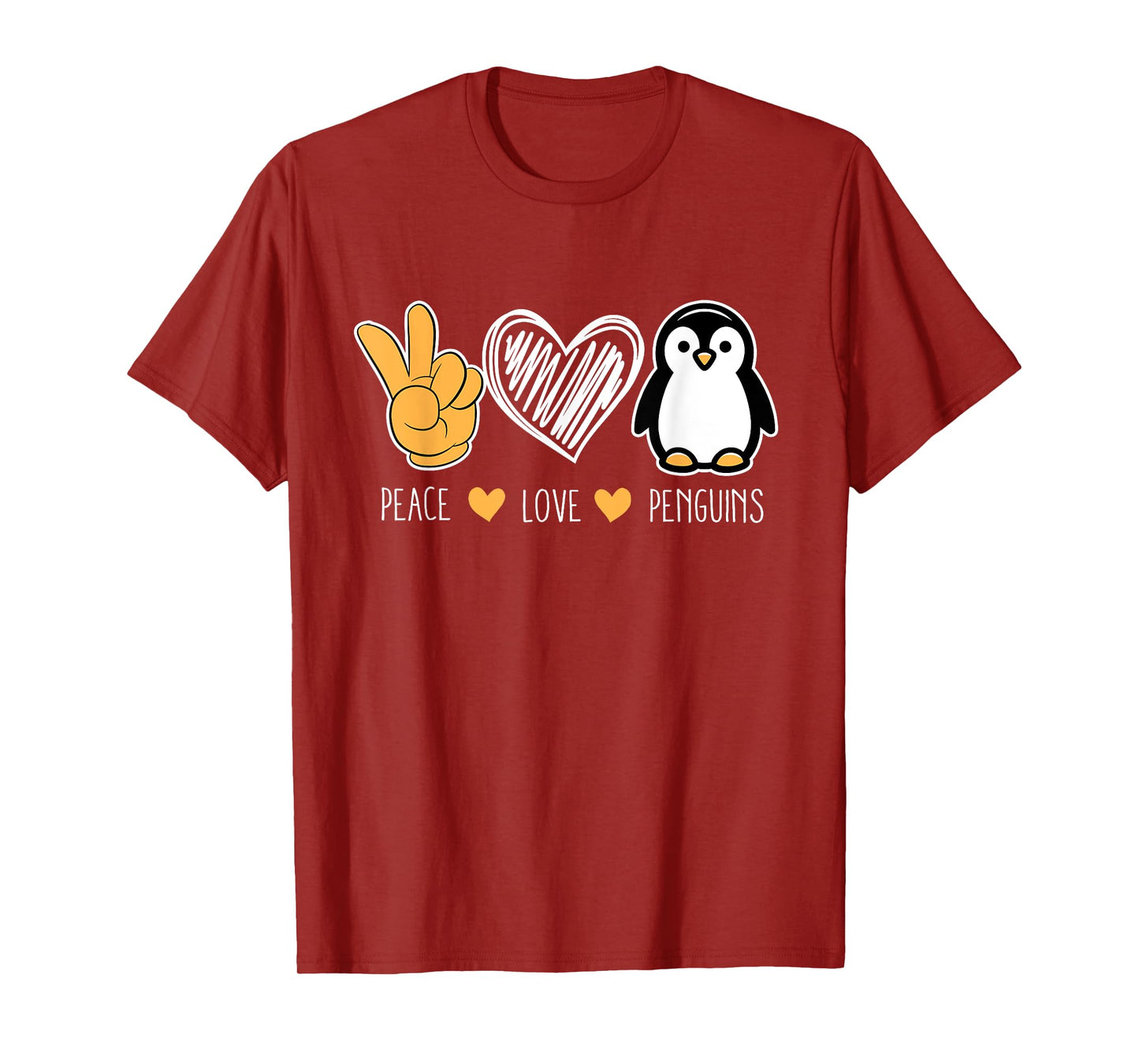Penguin Cartoon Lovers Animals Outfit Peace Love Penguins T-Shirt