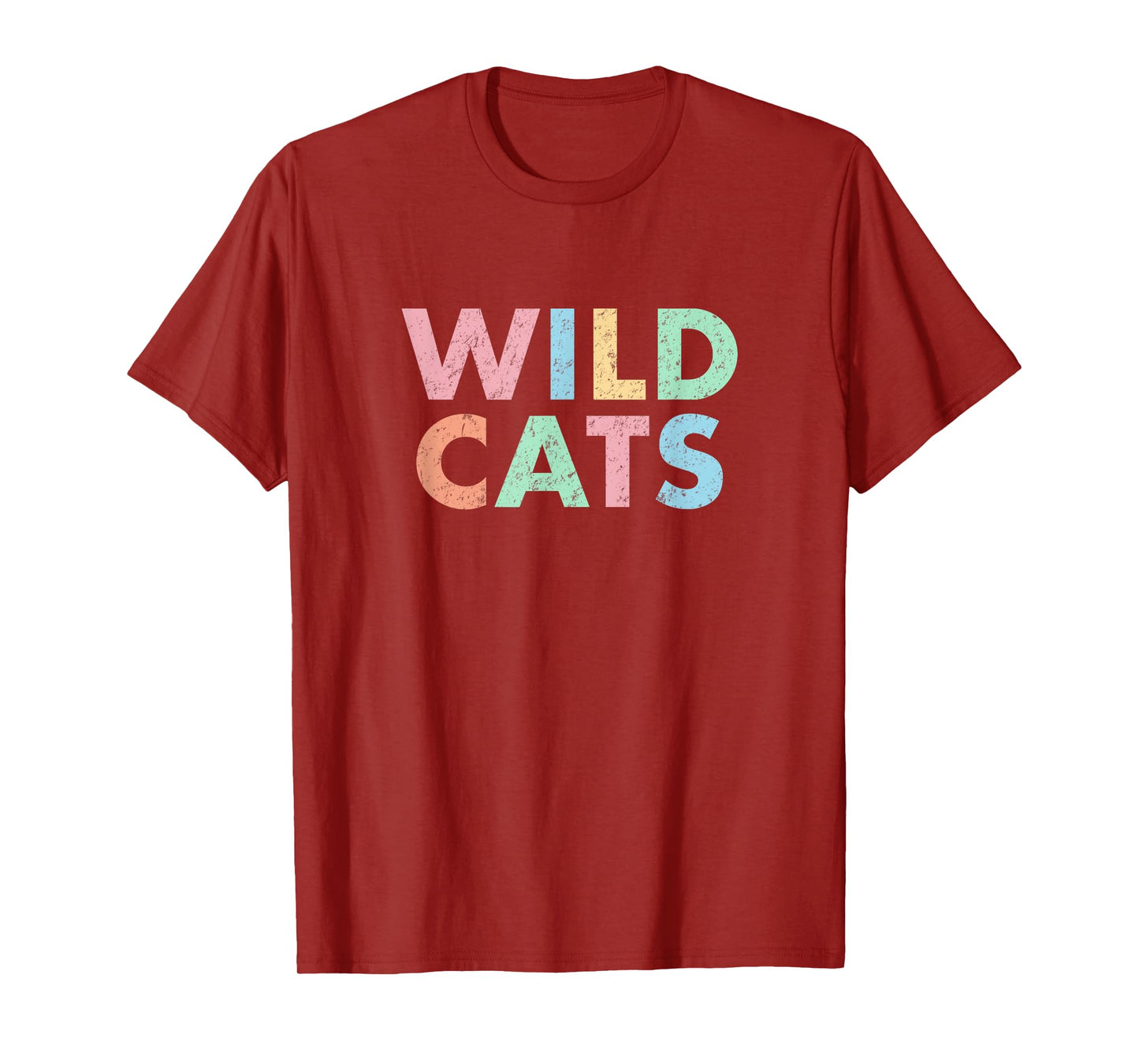 Wildcats Colorful School Sports Spirit Mascot Retro Wild Cat T-Shirt