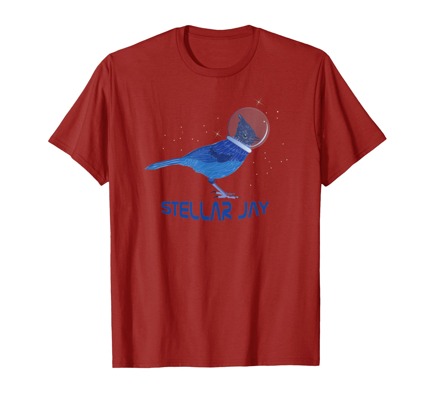 Stellar Jay Space Bird Funny Clever Bird Watcher Twitcher T-Shirt
