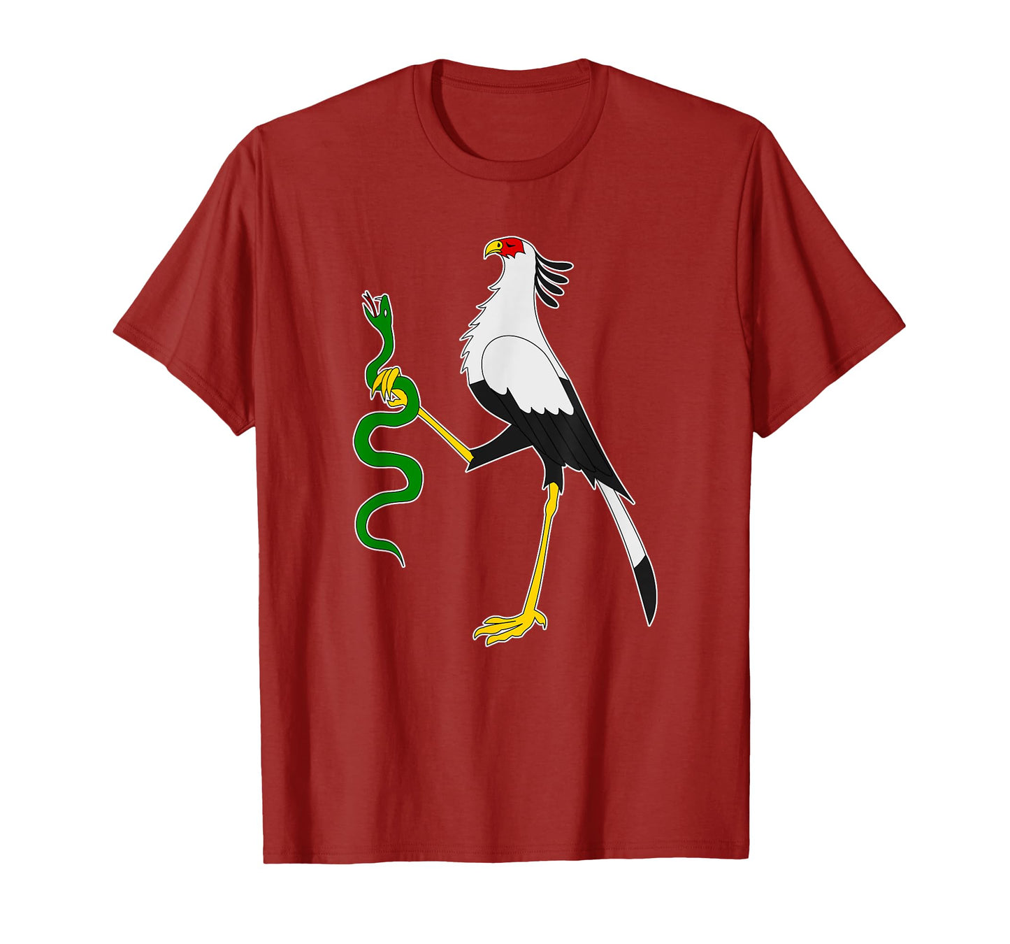 Secretary Bird Holding A Snake TShirt Gift Graphic Tee T-Shirt