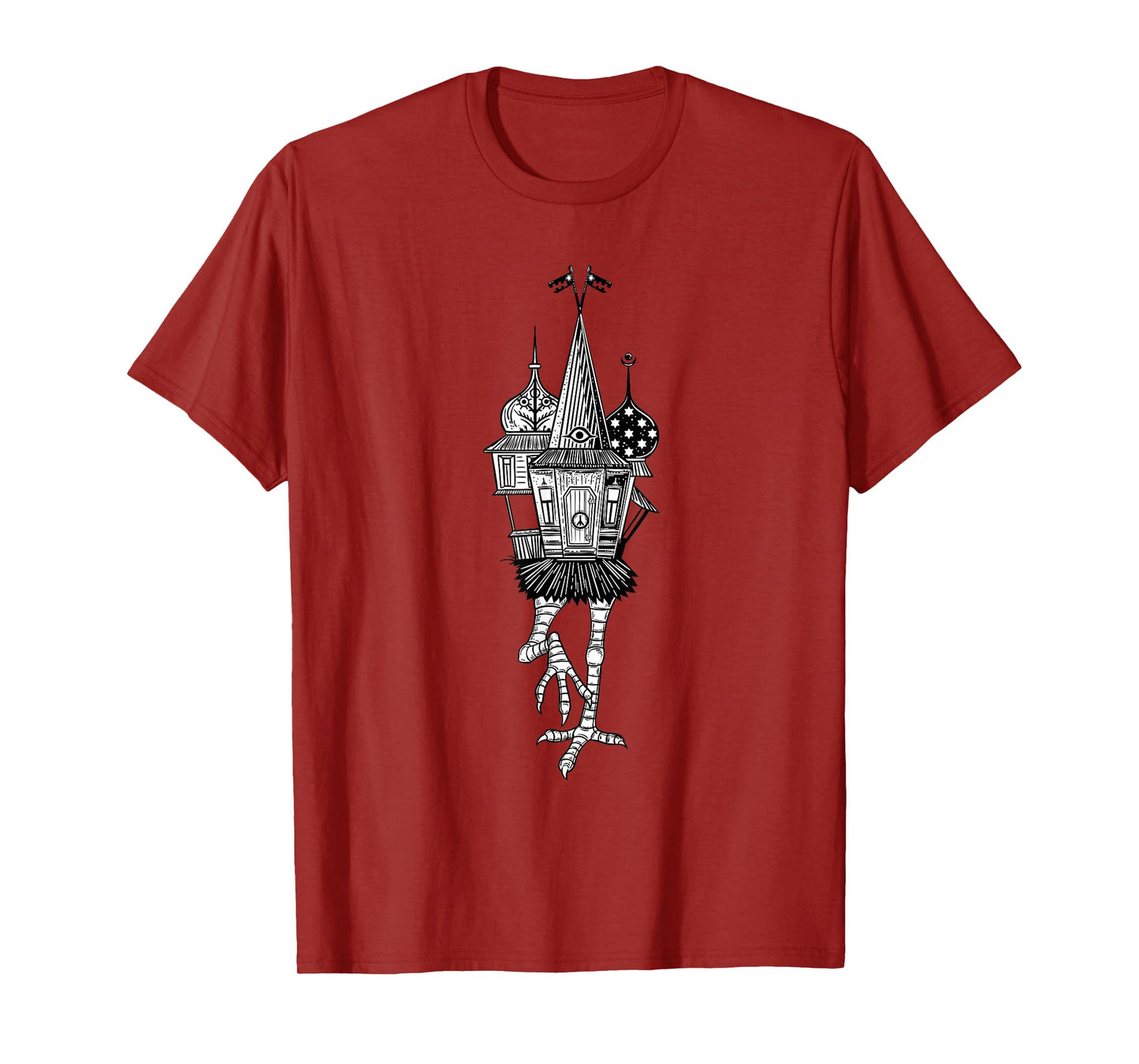 Walking House on Chicken Legs Slavic folklore Baba Yaga Art T-Shirt