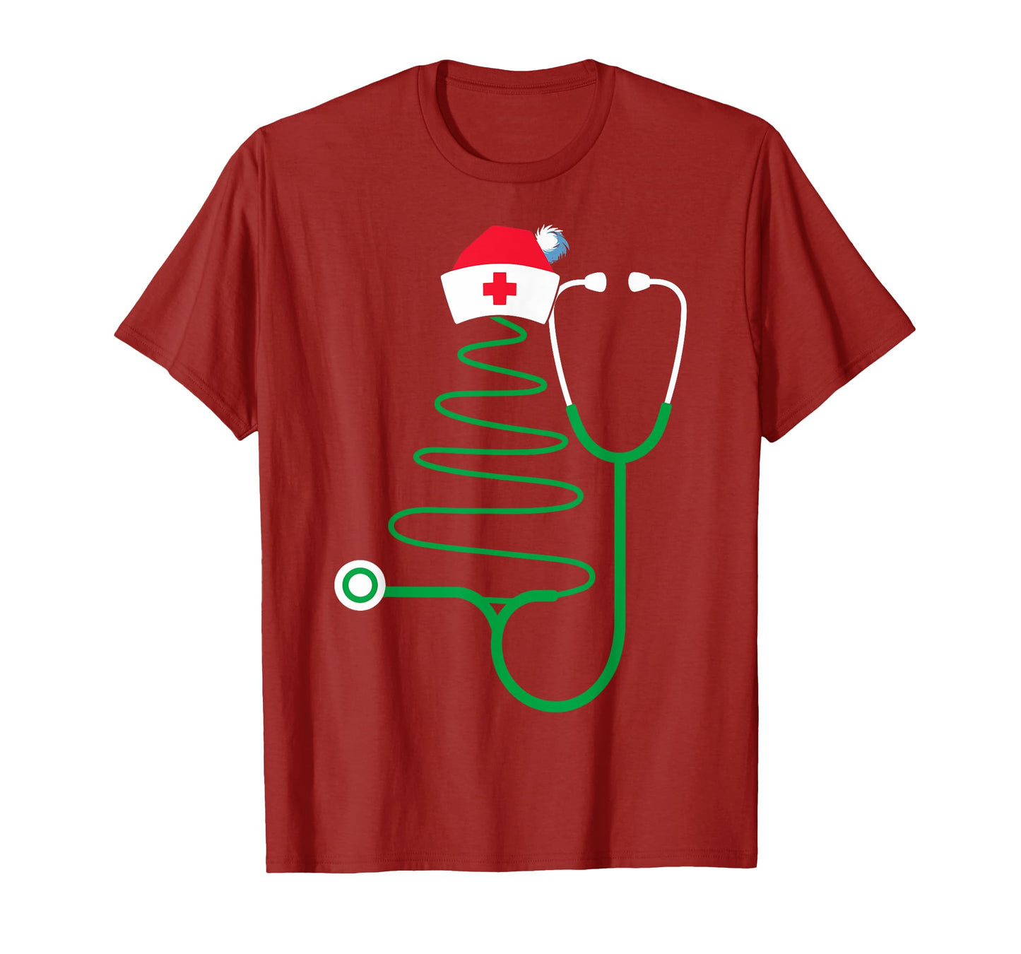 Stethoscope Christmas Tree Nurse Christmas Scrub T-Shirt