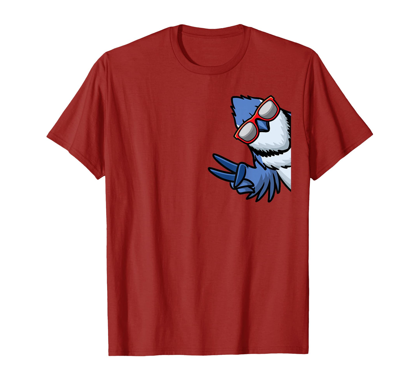 Blue Jay Bird Cyanocitta Cristata From Side With Sunglasses T-Shirt
