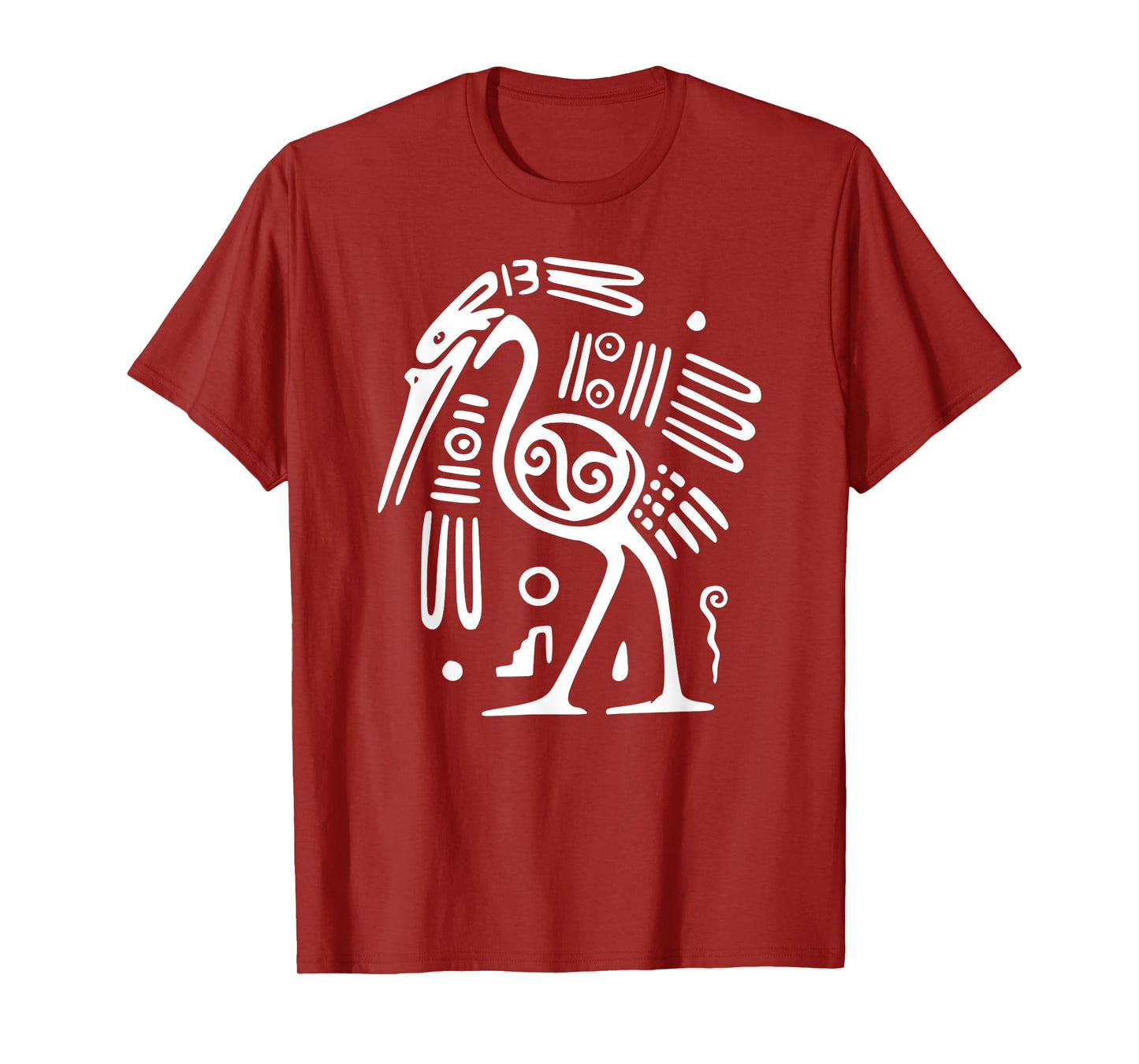 Ibis T-Shirt Ornithology White Line Drawing Bird Tee Shirt T-Shirt