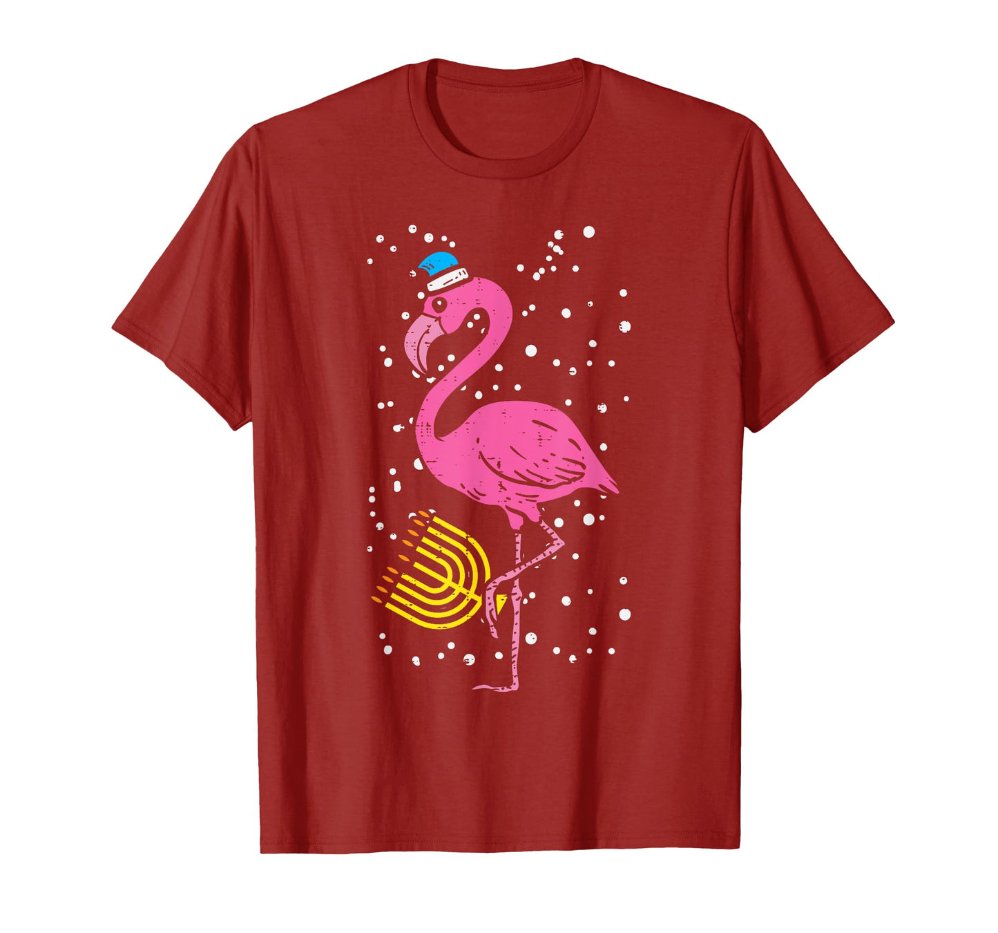 Jewish Flamingo Menorah Bird Lover Hanukkah Chanukah Gift T-Shirt