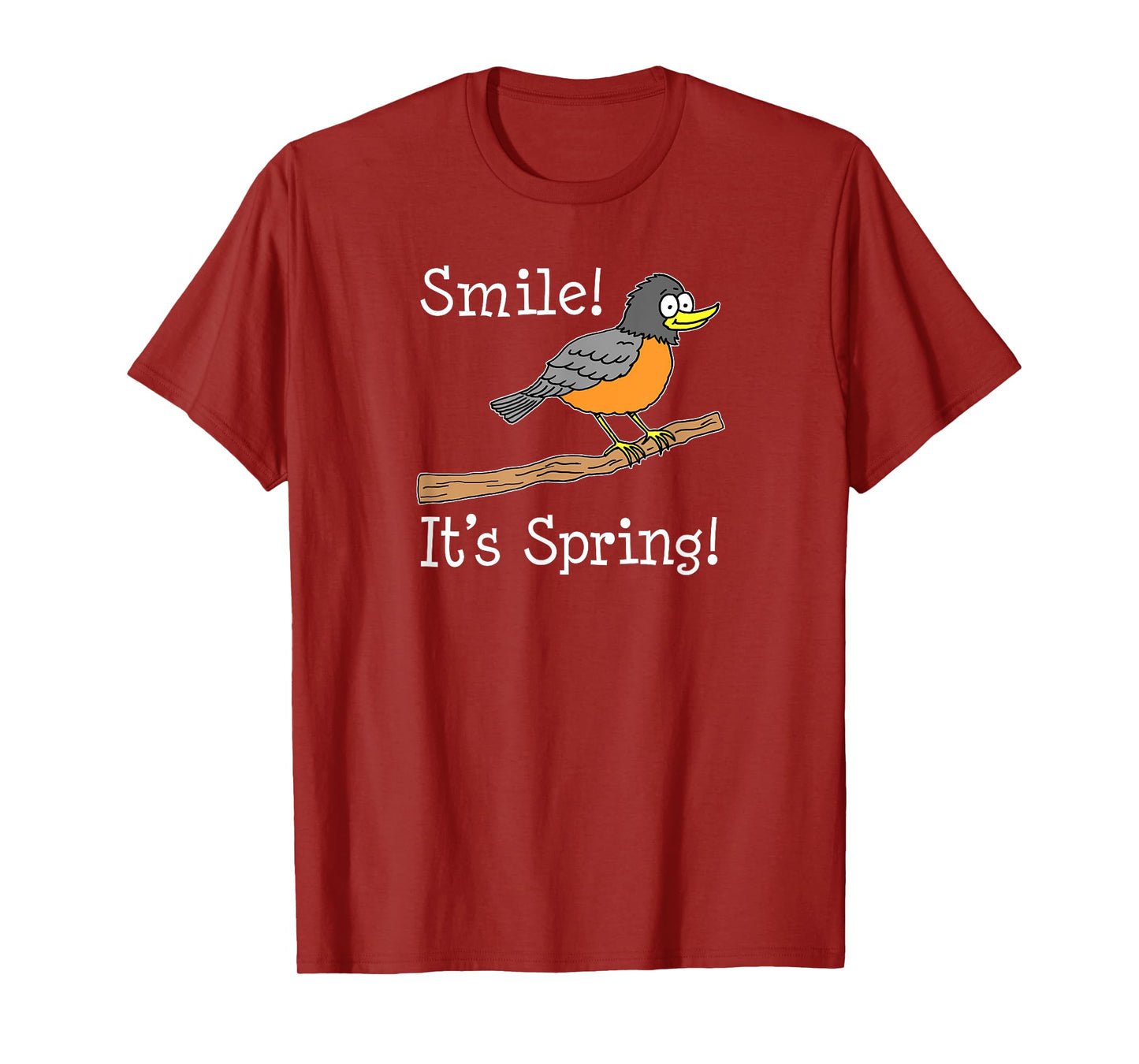 Smile It's Spring Season Cartoon Bird T-Shirt