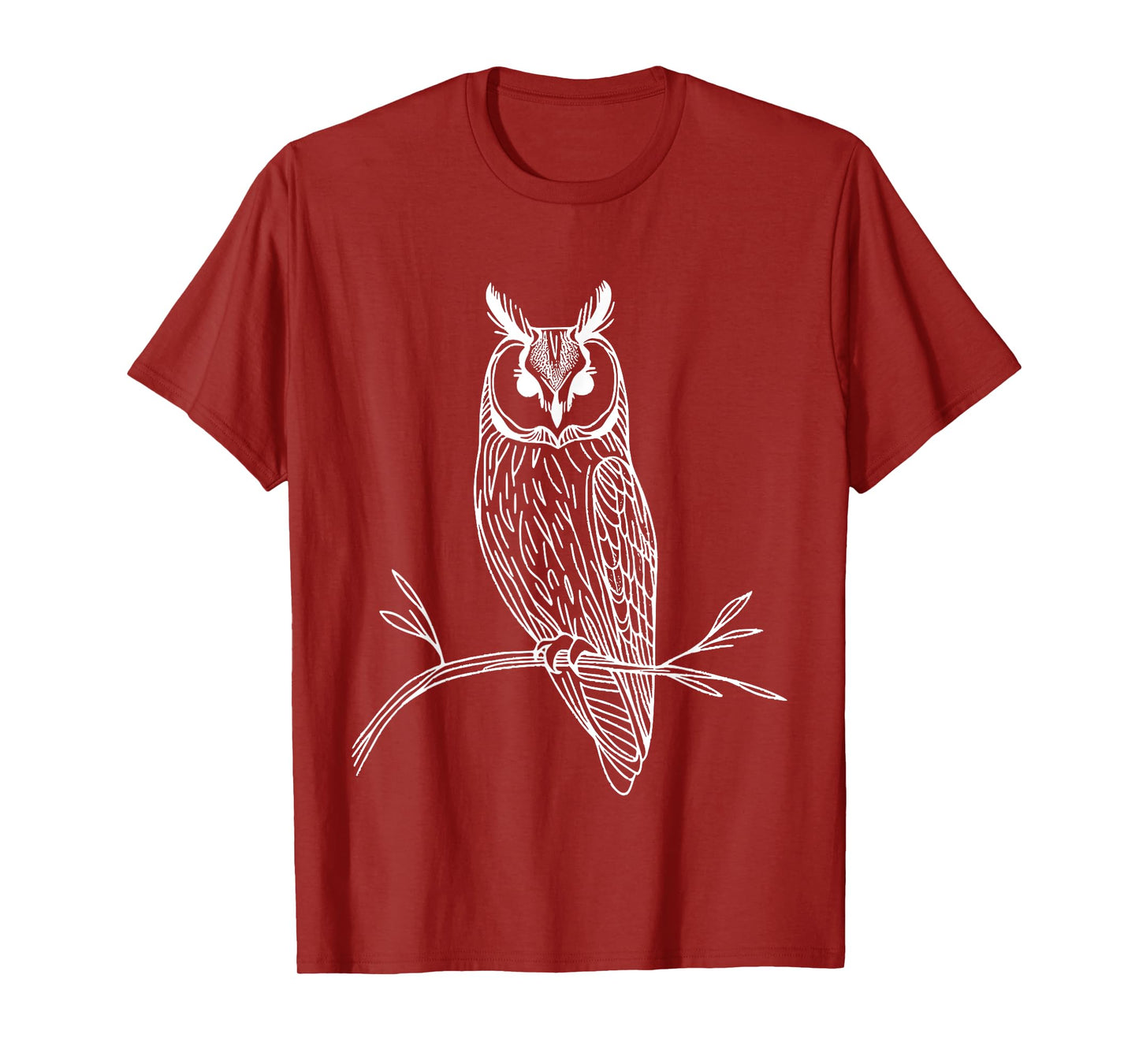 Line Art Bird & Ornithologist Long-Eared Owl T-Shirt