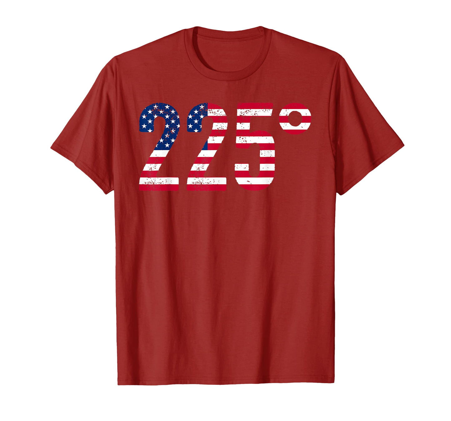 225 Degrees BBQ Smoking Meat Barbecue American Flag USA T-Shirt