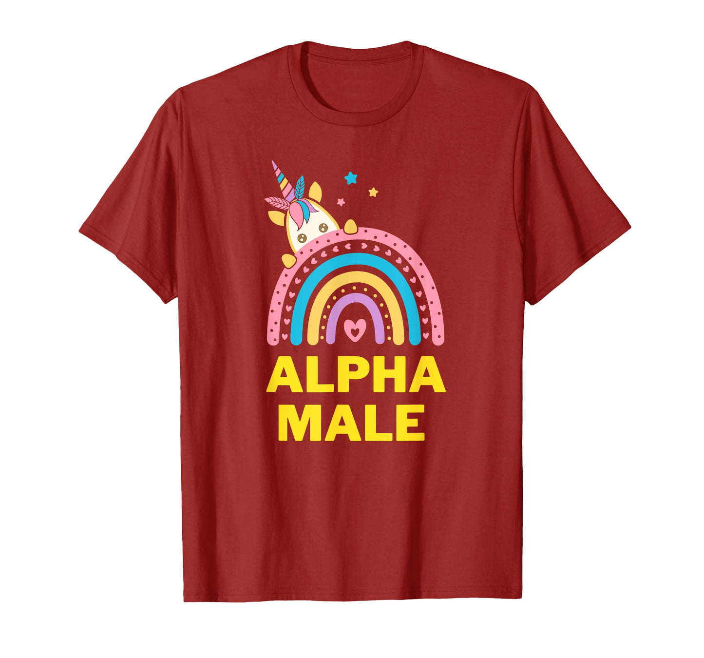 Ironic Alpha Male Unicorn Rainbow, Funny Unisex Graphic Tee T-Shirt