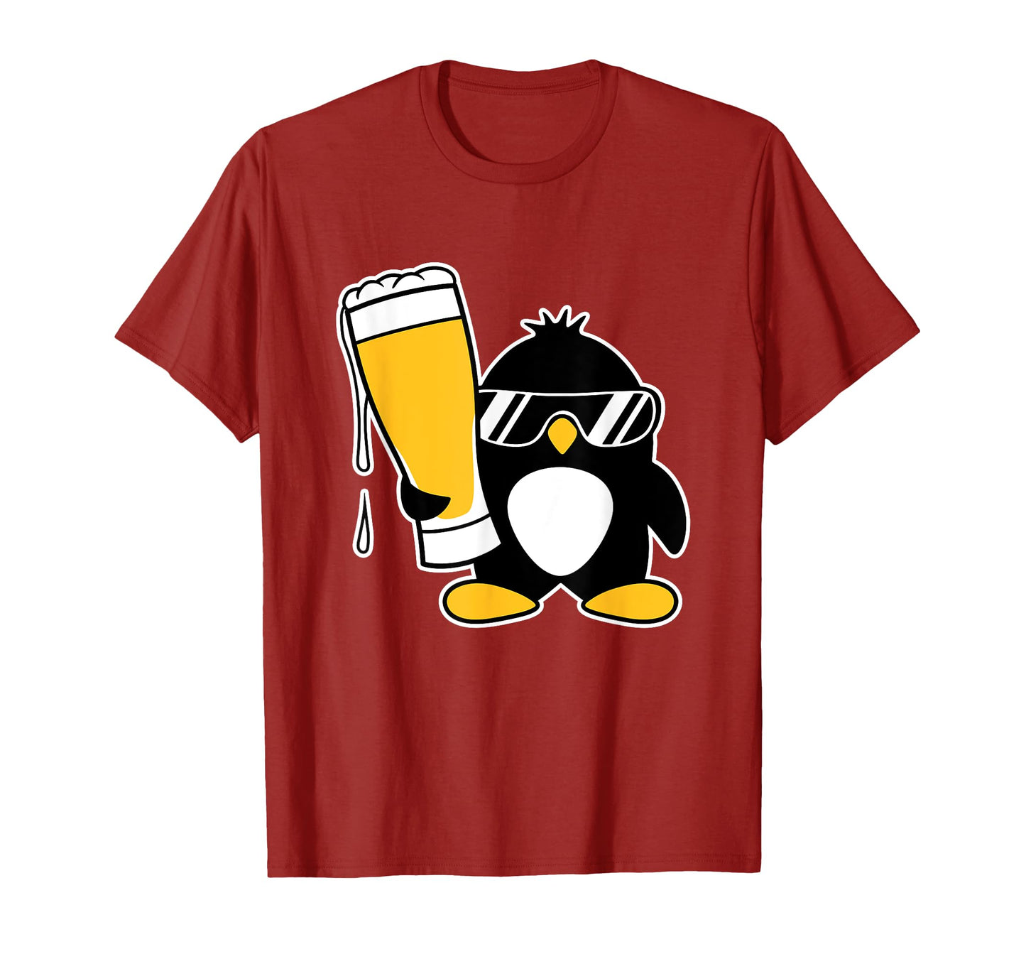 Funny Penguin With Cool Sunglasses Holding A Beer Alcohol T-Shirt