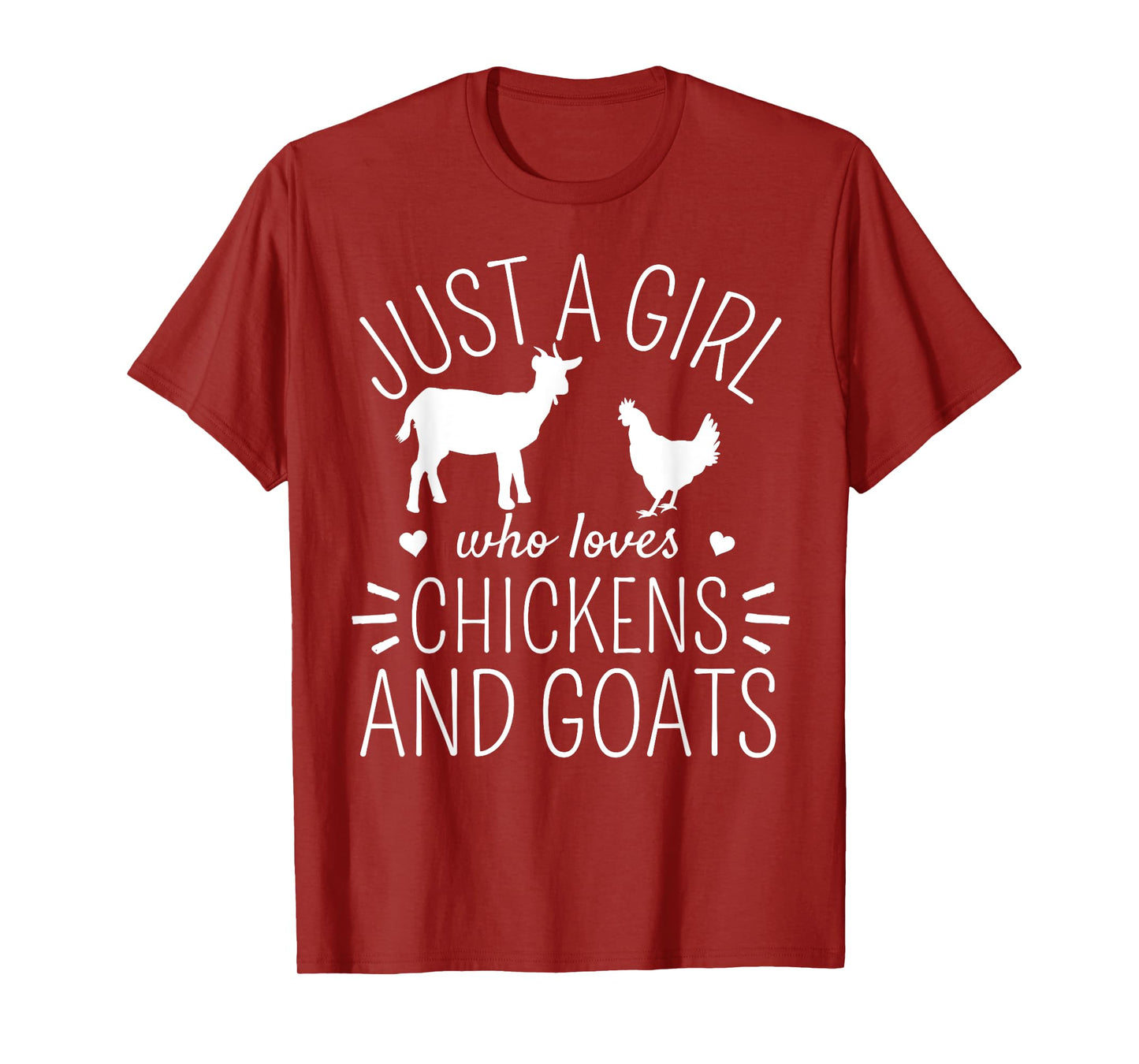 Just A Girl Who Loves Chickens And Goats Farmer Girls T-Shirt