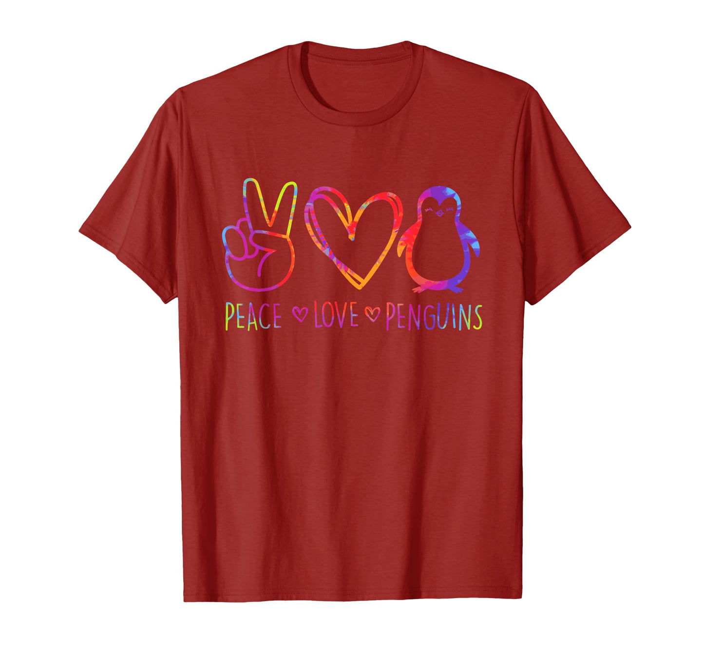 Peace Love Penguins Hippie Design T-Shirt