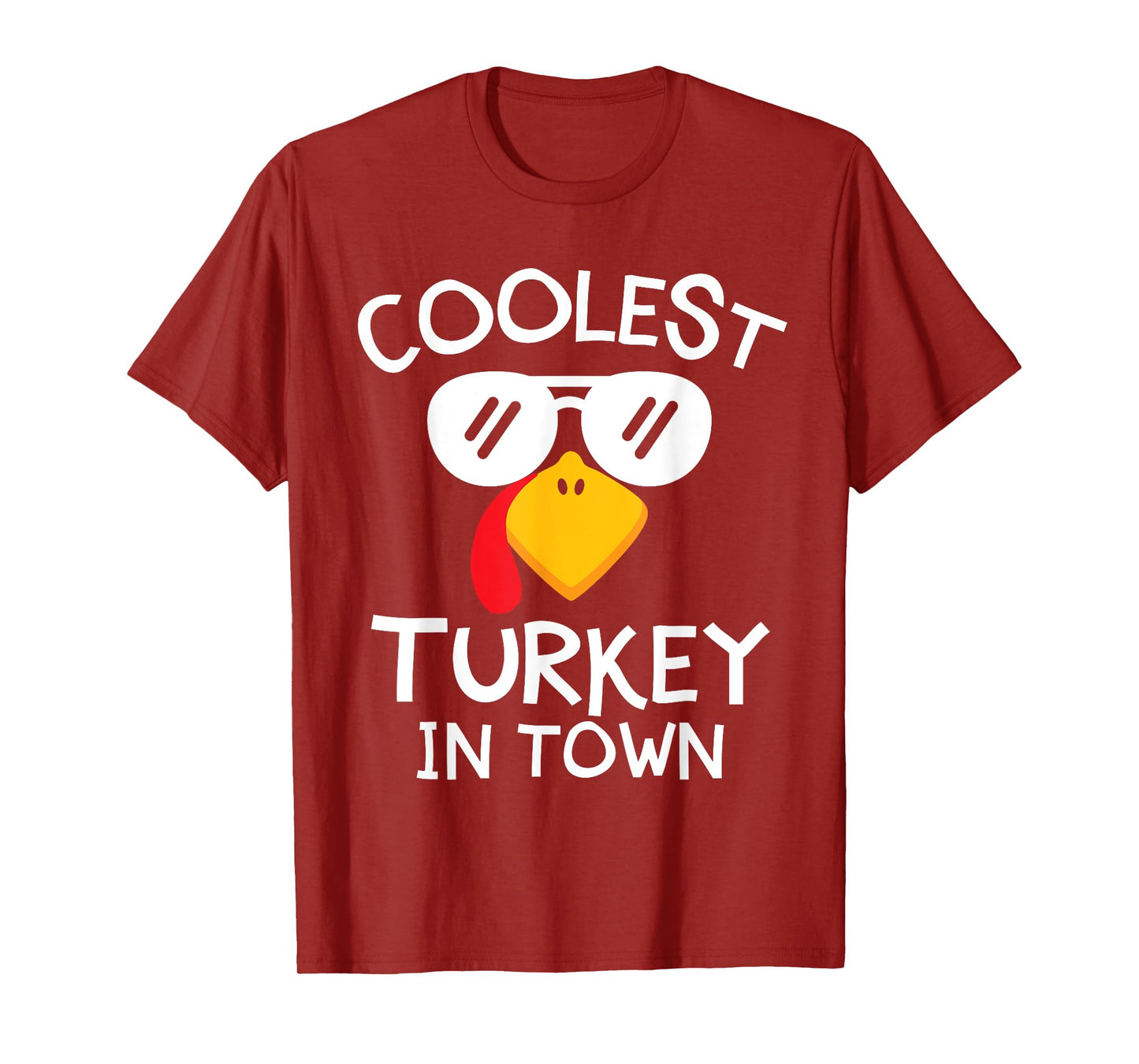 Funny Coolest Turkey in Town Cute Thanksgiving Boys Girls T-Shirt