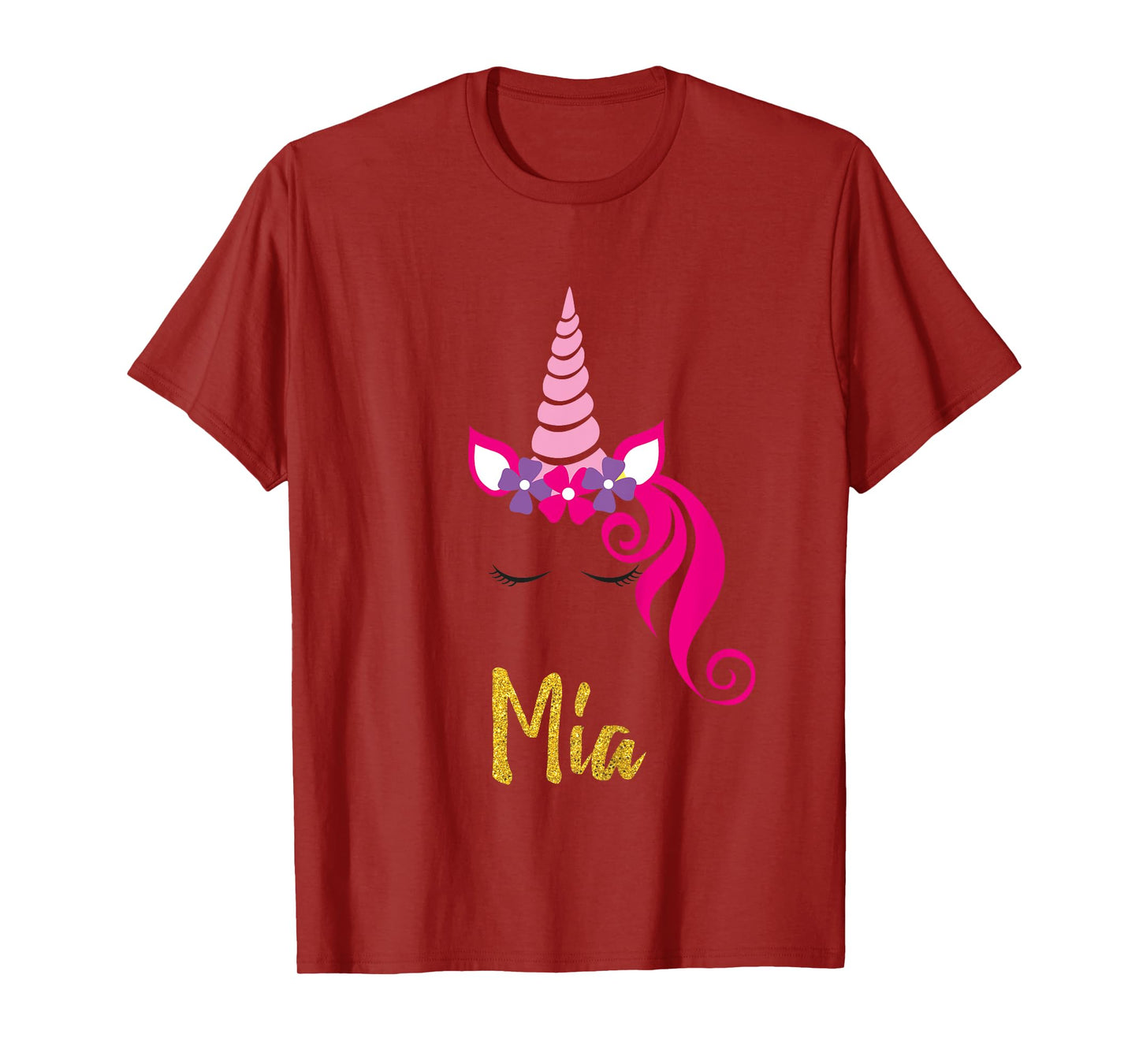 Kids Mia Unicorn Shirt Girls Personalized Name Mia Gift T-Shirt