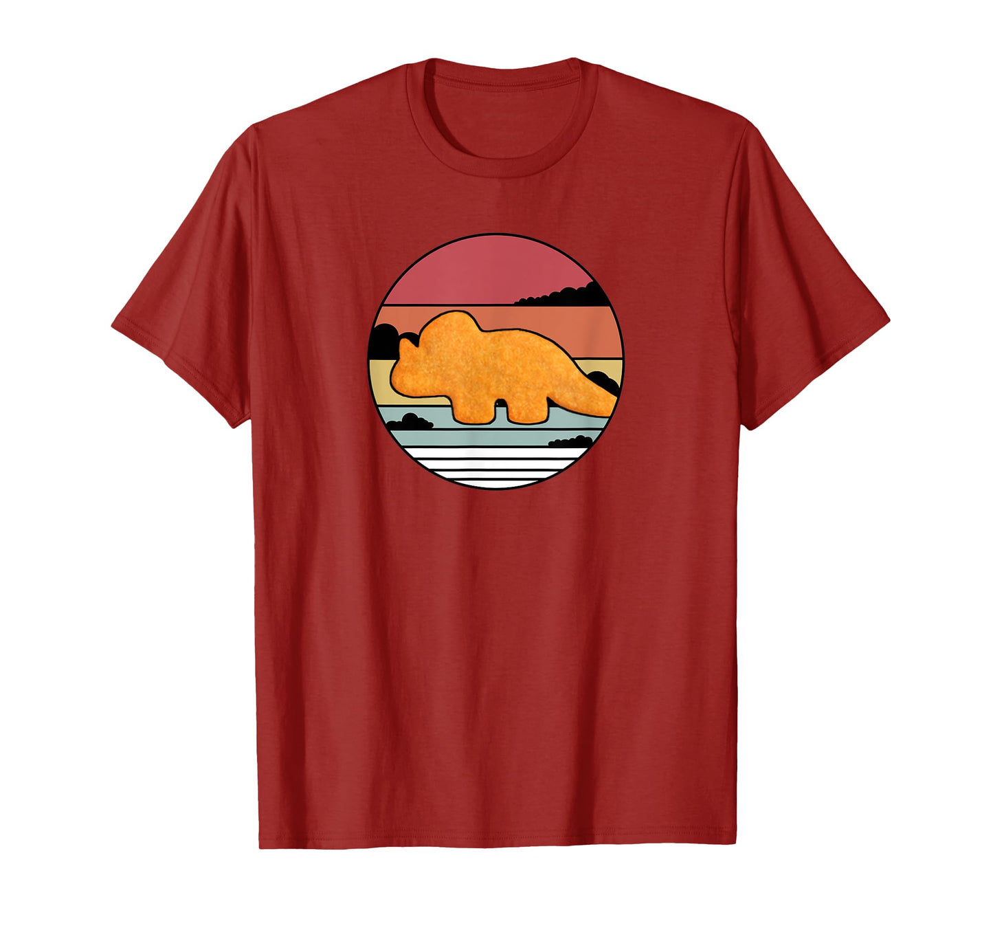 Dino Triceratops Chicken Nugget Retro | Vintage Dinosaur T-Shirt