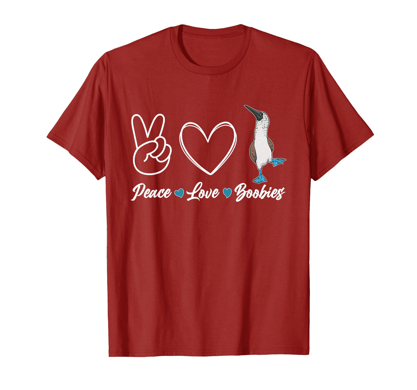 Blue-footed Booby Seabird Peace Love Boobies T-Shirt