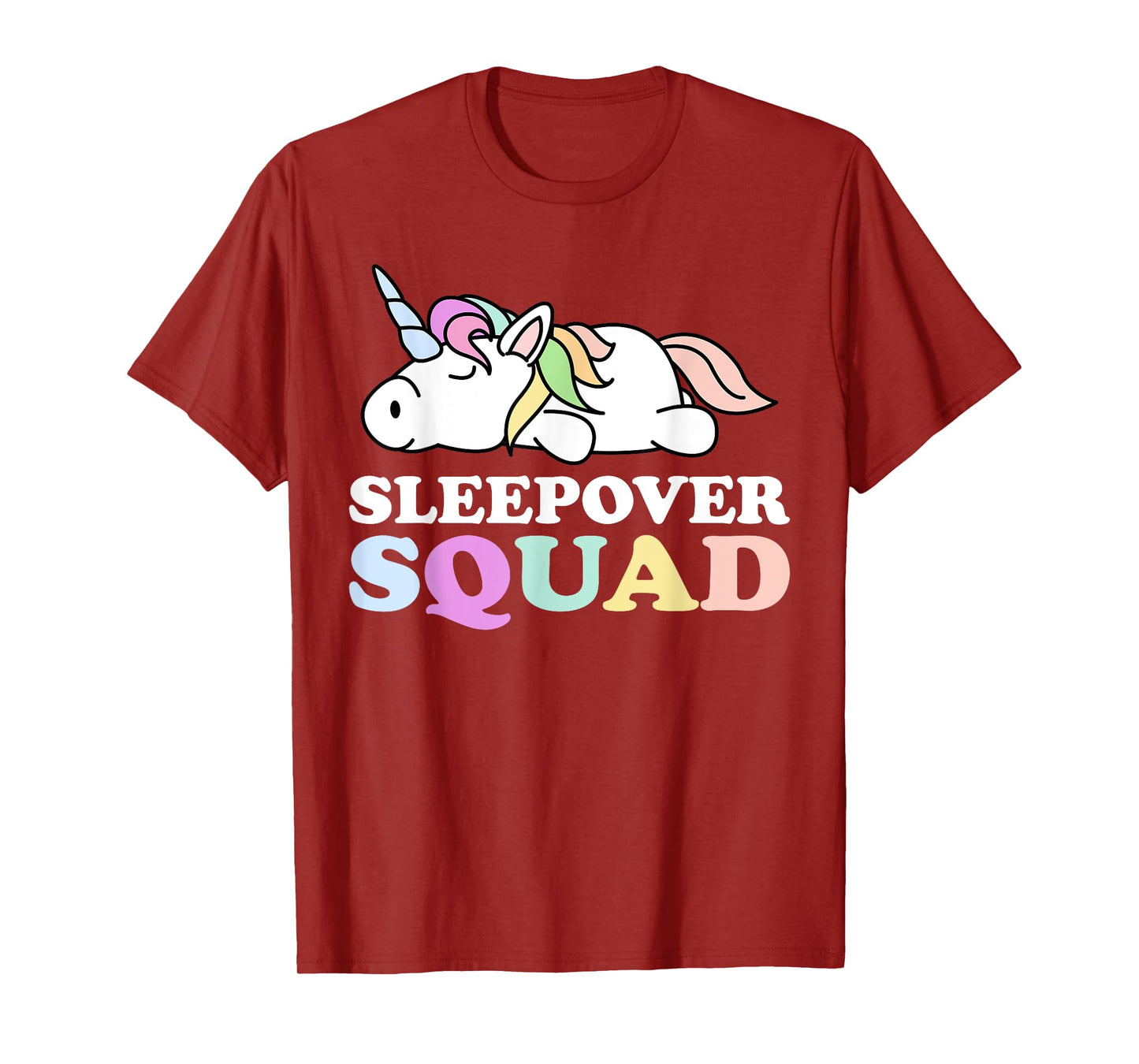Sleepover Squad for Slumber Party Pajama Unicorn Sleeping T-Shirt