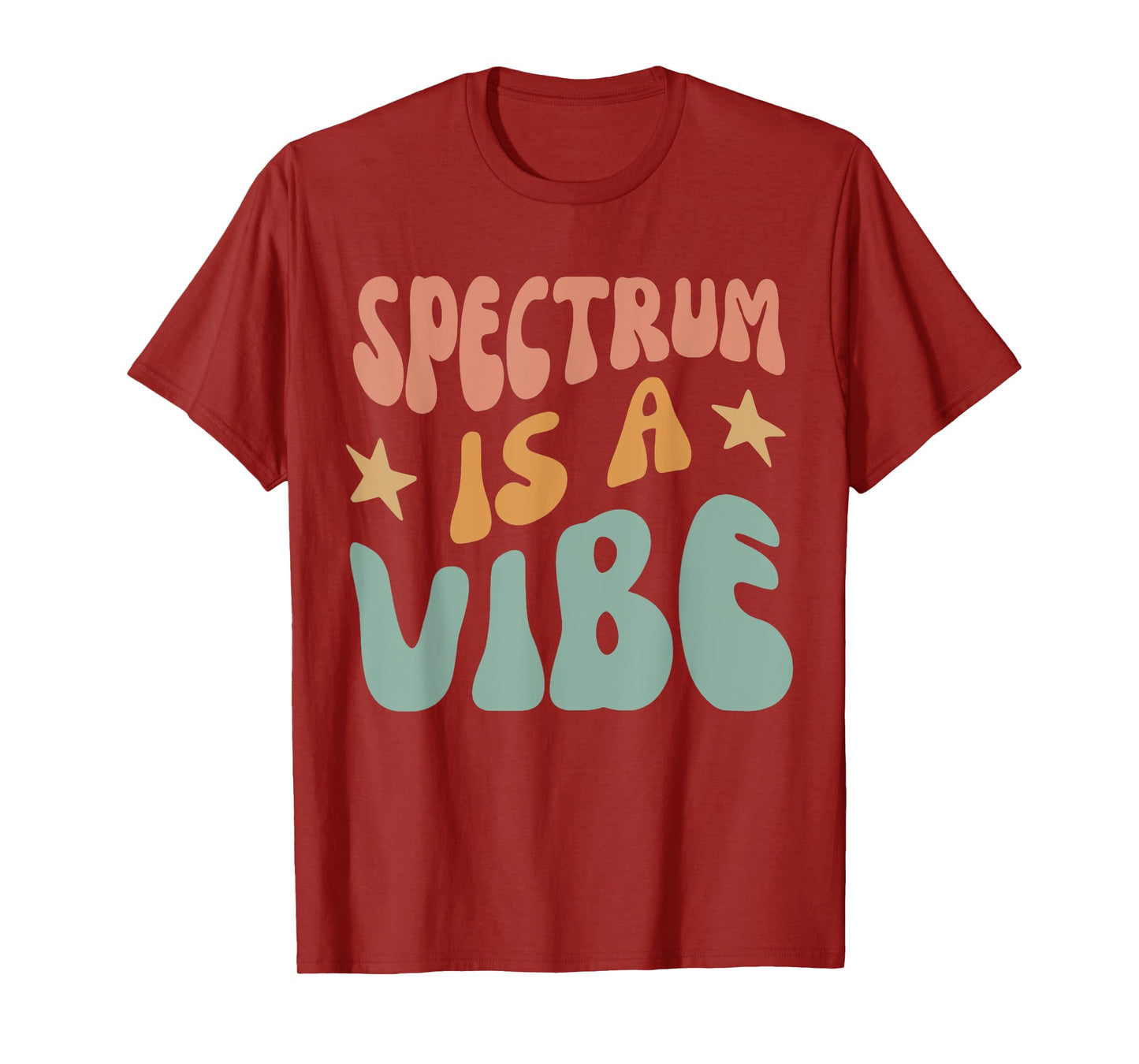 Spectrum Is A Vibe Tee Unisex T-Shirt Black Small Modern Classic Crew Neck Short Sleeve Polyester 100% Cotton Blend All Seasons Family, All Ages