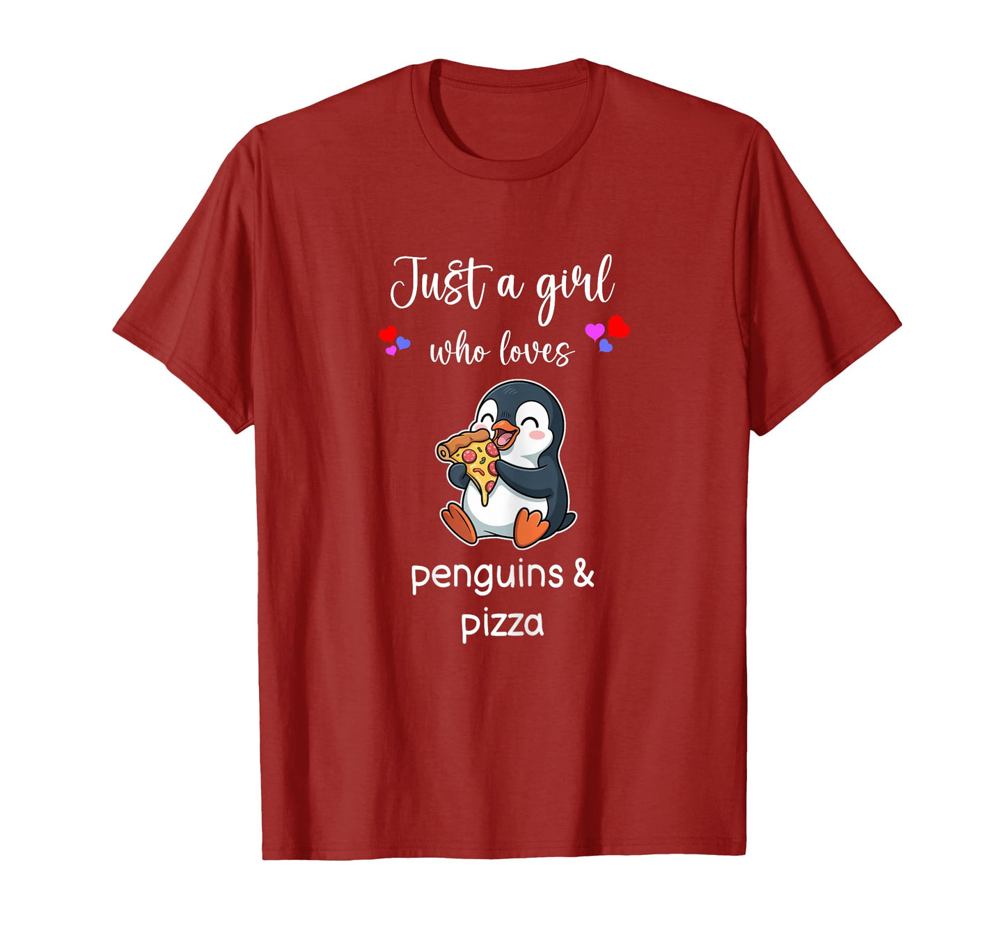 Penguin Pizza Shirt Girls Cute Penguin Pizza T-Shirt