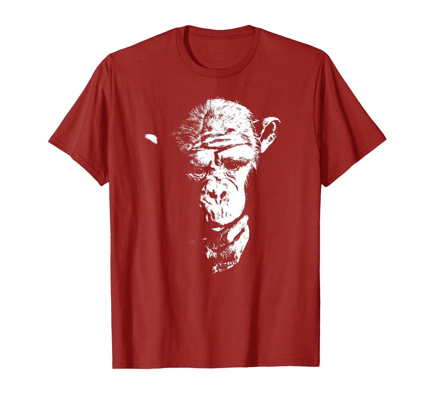 Chimpanzee T Shirt Thinking Monkey, Ape, Cool Chimp Tee T-Shirt