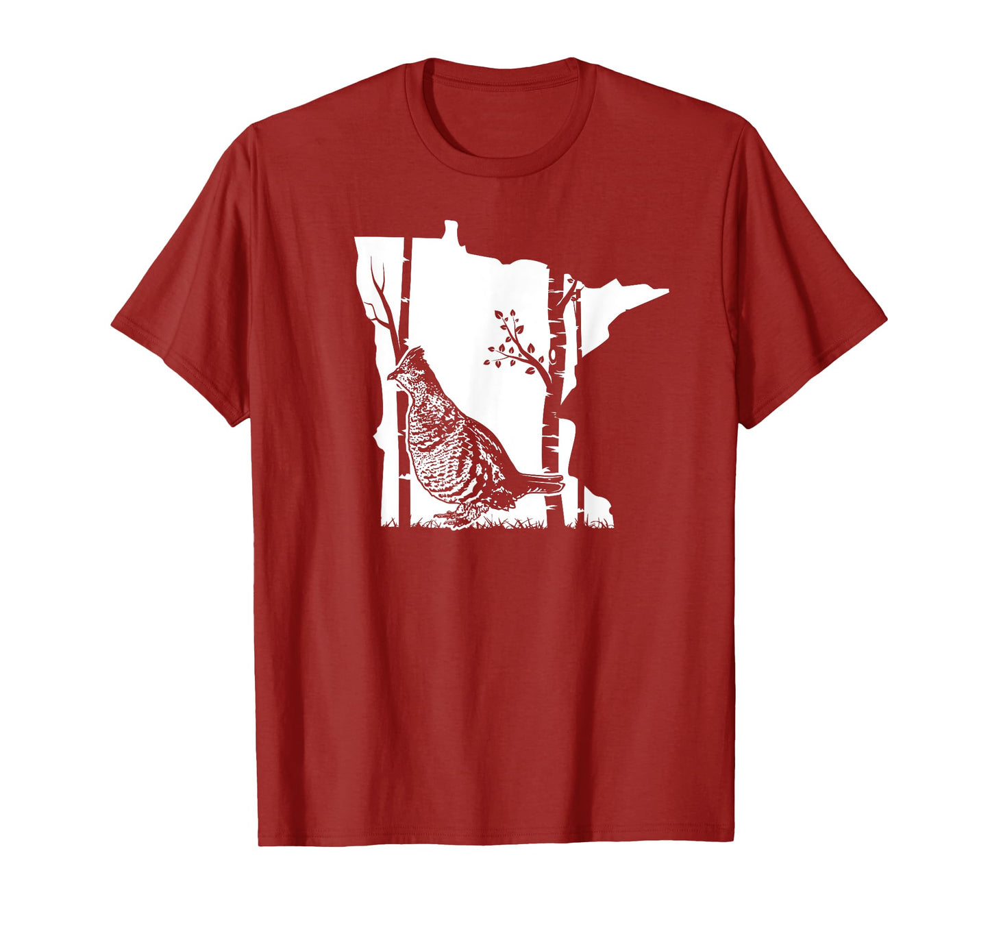 Hunting Partridge Grouse- Minnesota map Bird Hunter T-Shirt
