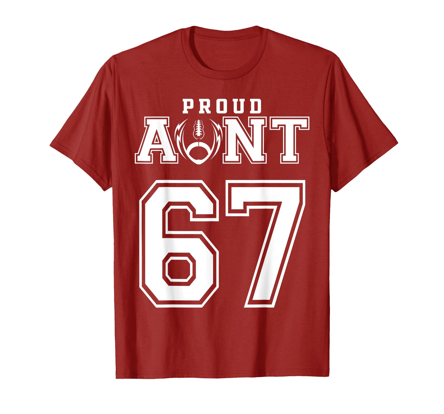 Custom Proud Football Aunt Number 67 Personalized For Women T-Shirt