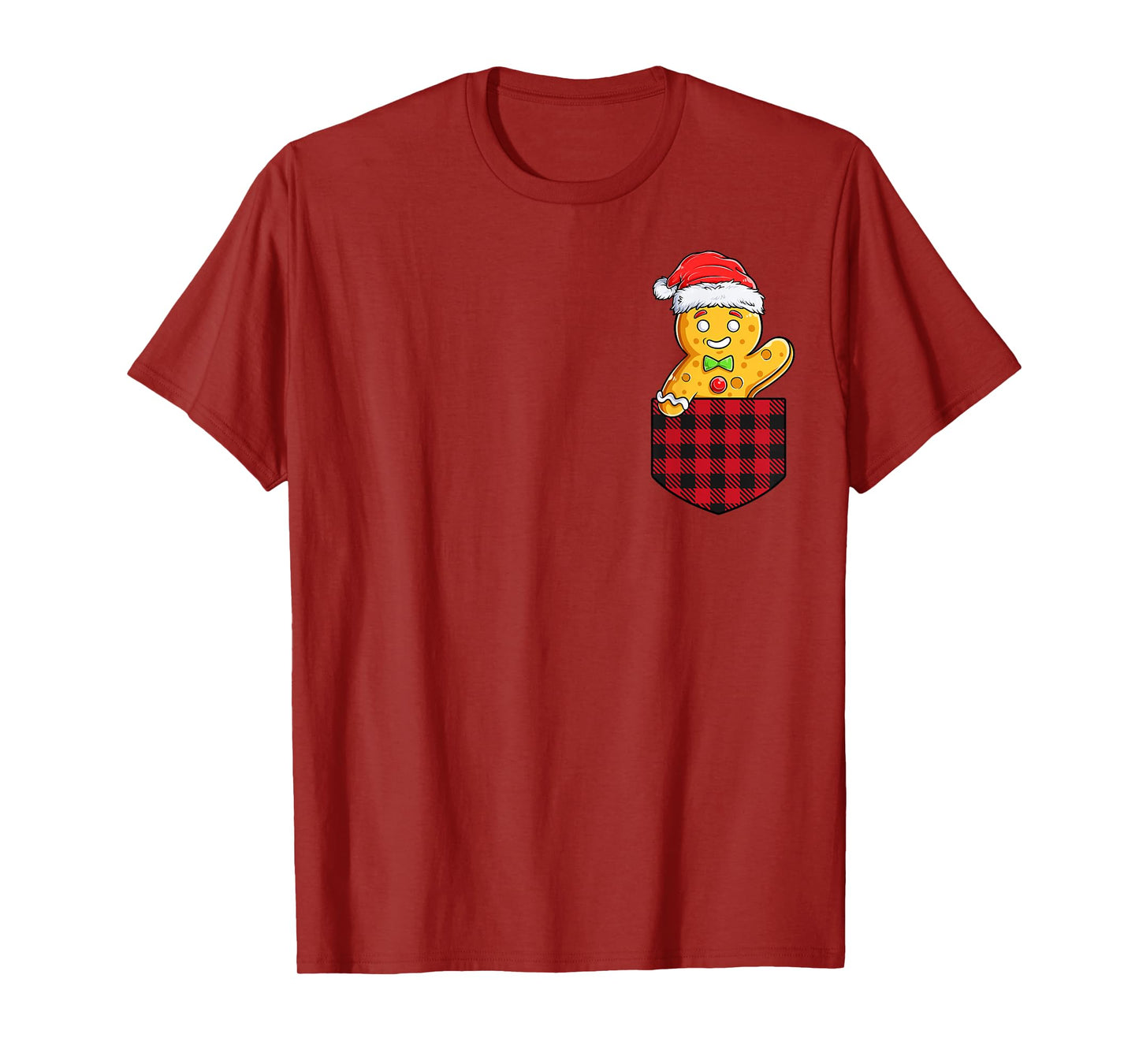 Gingerbread Man In Pocket Funny Christmas Cookie Baker Xmas T-Shirt