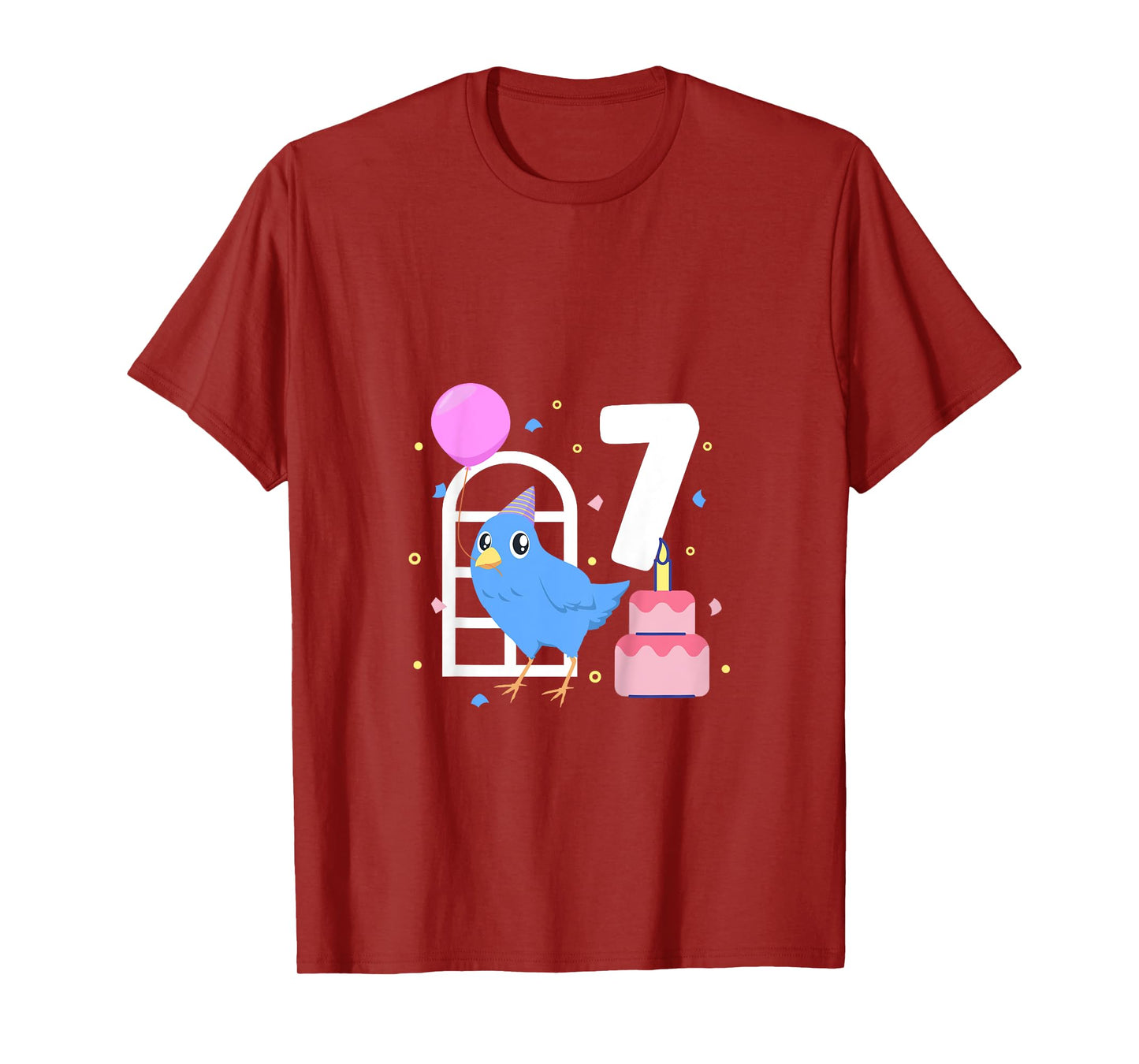 Kids I am 7 with bird - kids birthday 7 years old T-Shirt