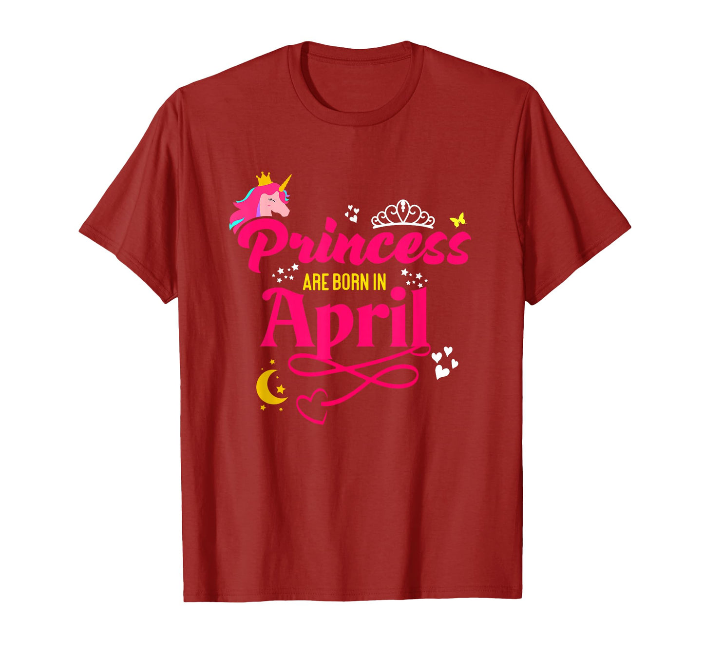Princess are Born in April - Girls April Birthday T-Shirt