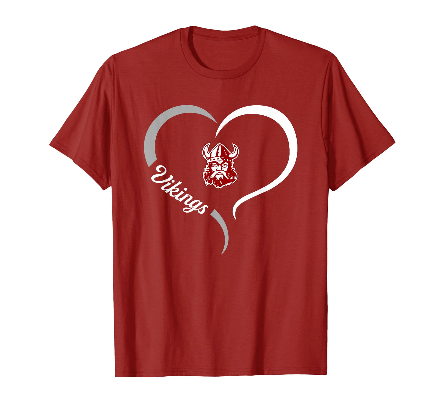 Lowndes Vikings Logo Half Heart Slogan HS T-Shirt
