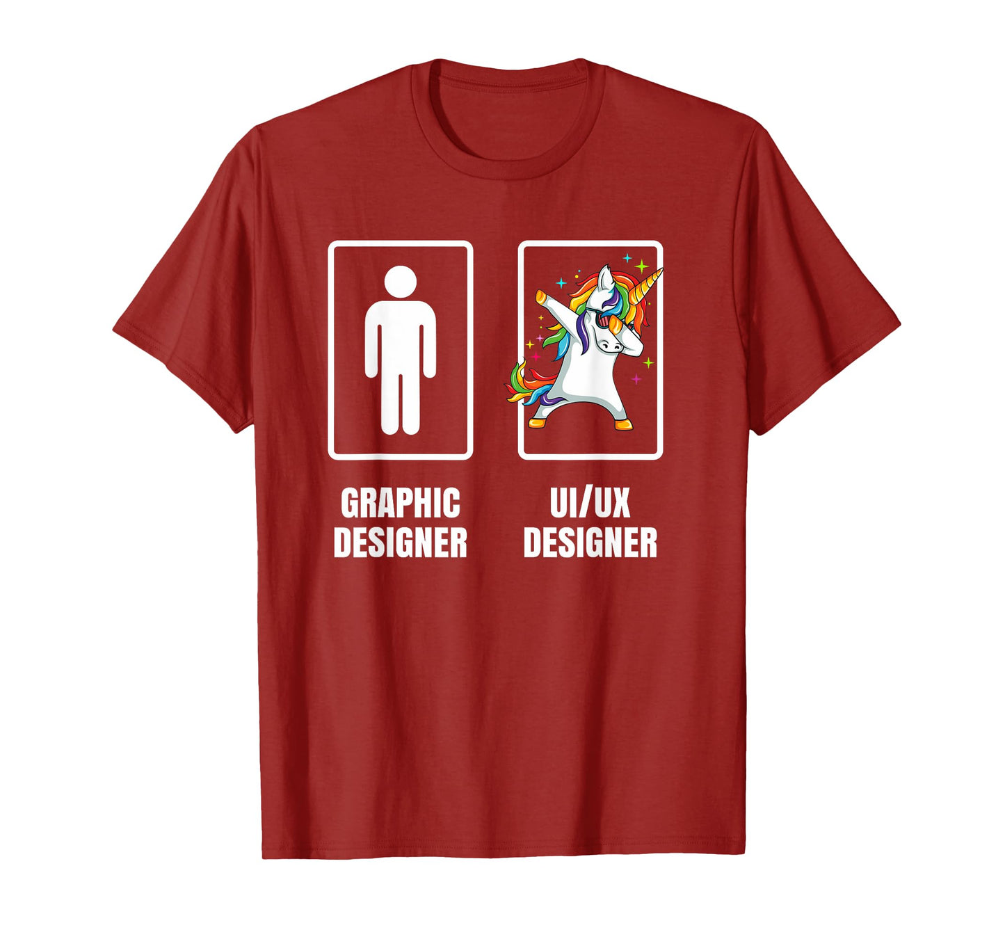 Dabbing Unicorn Graphic Designer UI UX Designer Illustration T-Shirt