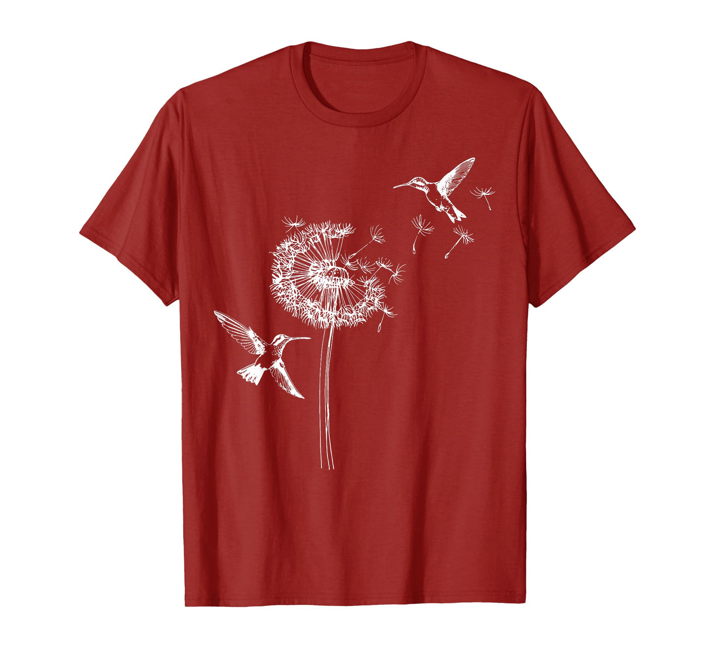 Hummingbird Bird Floral Dandelion Spring Birds Flower T-Shirt