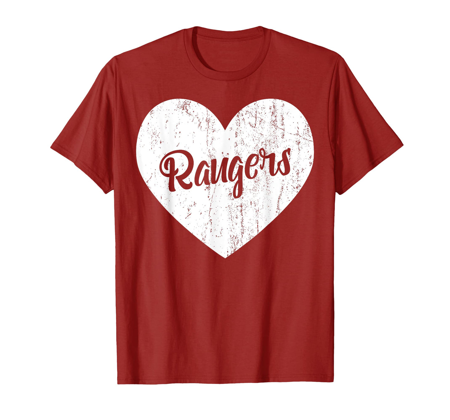 Rangers School Sports Fan Team Spirit Mascot Heart Gift T-Shirt