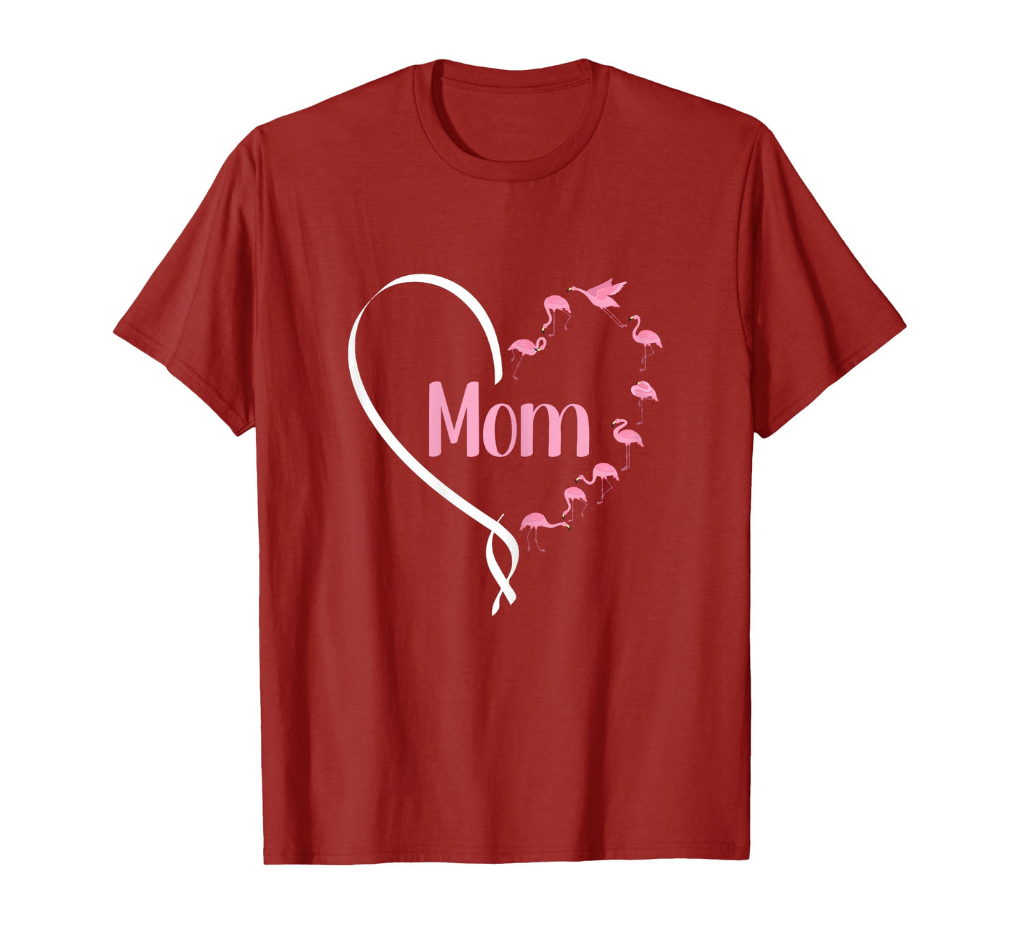 Mom Mothers Day Cute Flamingo Heart Bird Lover Mama Momma T-Shirt