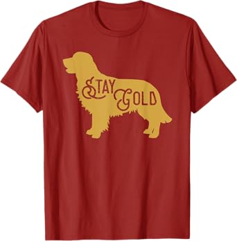 Beautiful Golden Retriever Dog Silhouette Stay Gold T-Shirt
