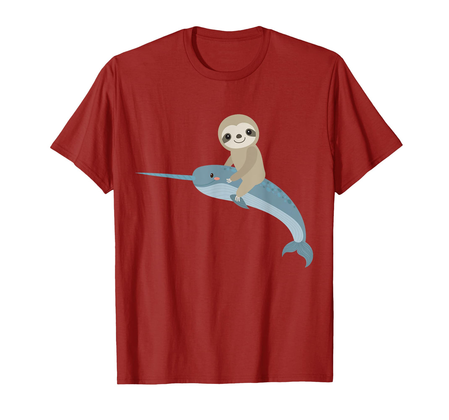 Sloth riding Narwhal, Unicorn of the Sea, men women boy girl T-Shirt