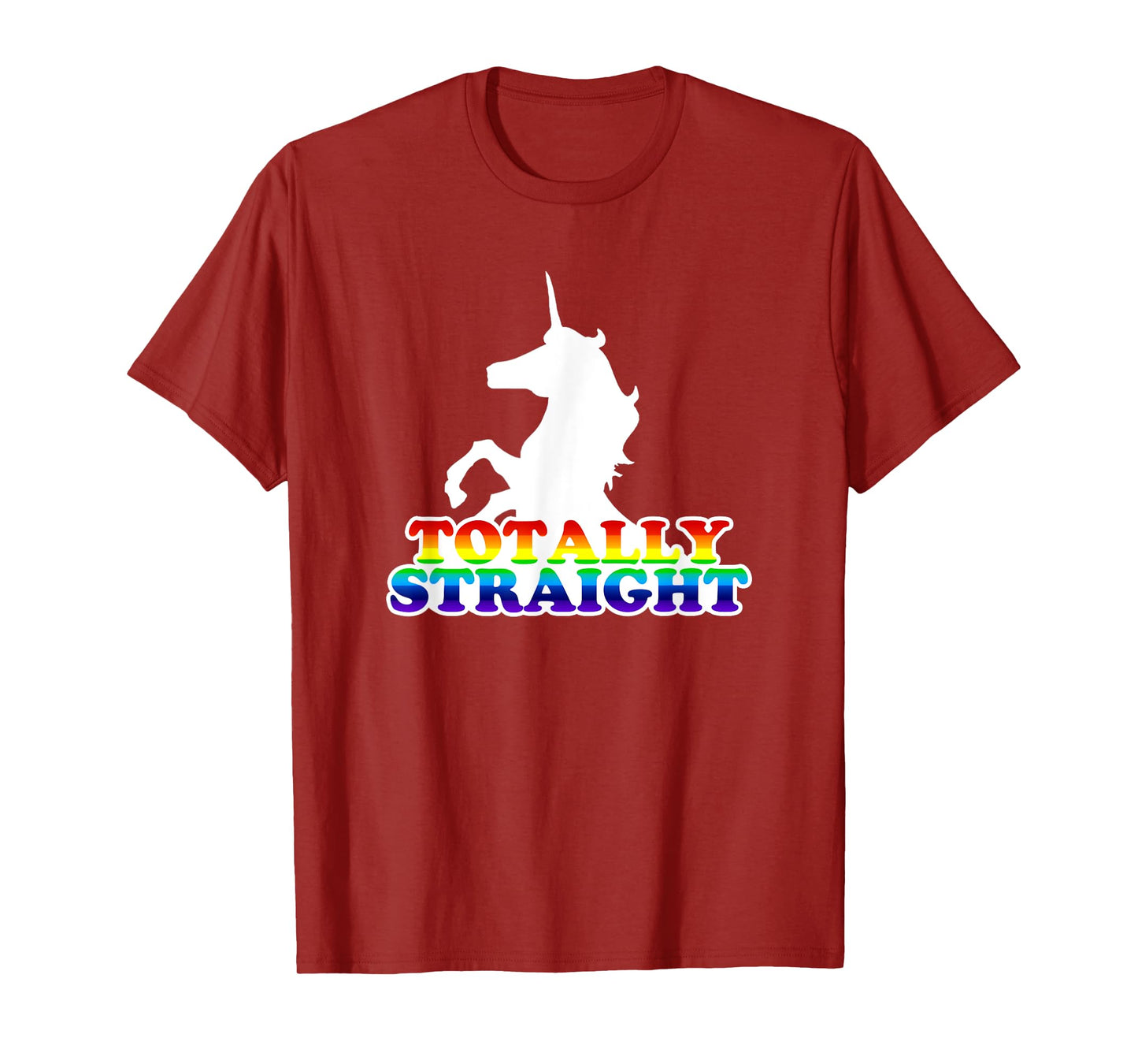 Wayward Tees Totally Straight Unicorn T-Shirt - Women's Junior, Girls, Black, Short Sleeve, Crew Neck, Classic Fit, Cotton 65% Polyester 35%, Humorous/Ironic Design, Size Small