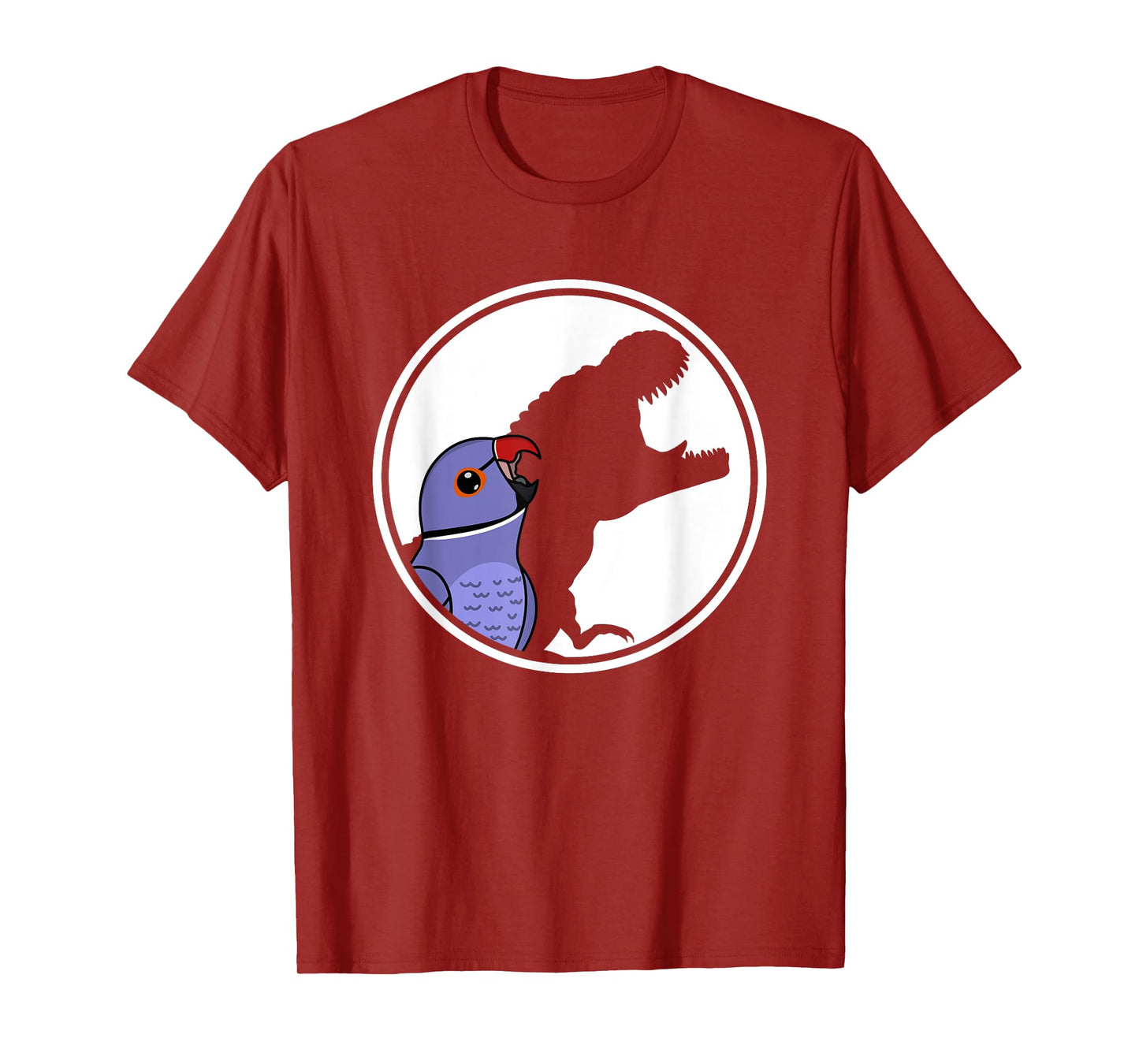 Parrot & T Rex Shadow I Violet Indian Ringneck T-Shirt