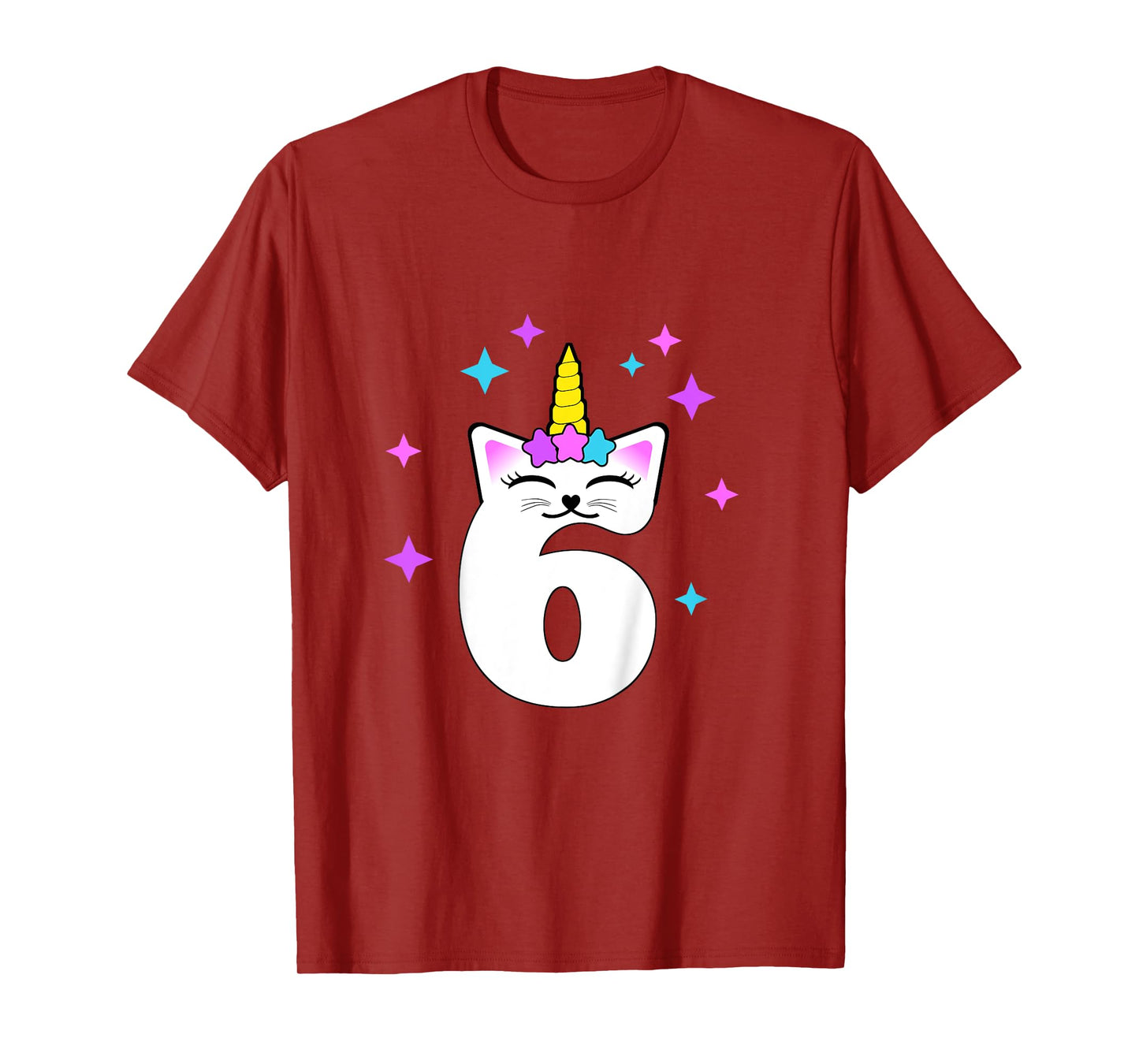6 Year Old Cat Unicorn Caticorn 6th Birthday Party Girls T-Shirt