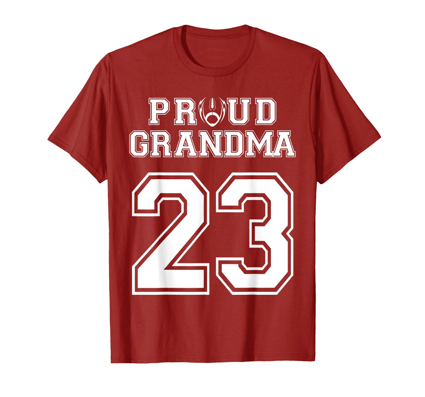 Custom Proud Football Grandma Number 23 Personalized Women T-Shirt