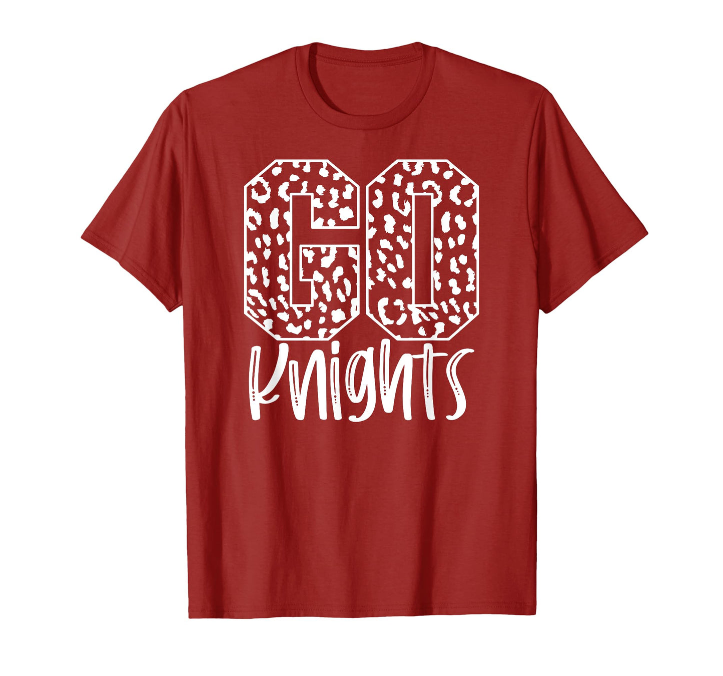 Knights Team Mascot School Spirit Game Night Leopard Print T-Shirt