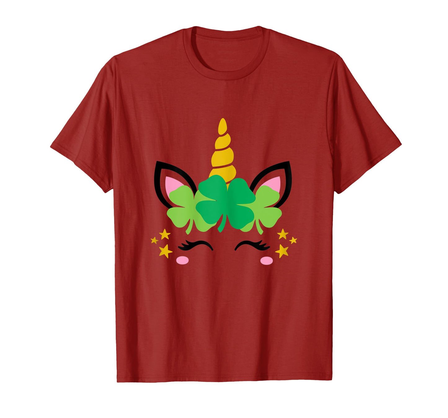 Unicorn Face St Patrick's Day Kids Girls Women T-Shirt