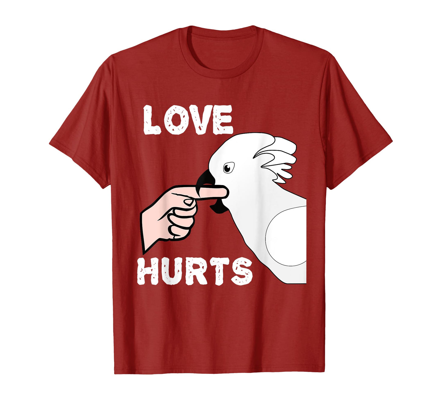 Love Hurts Umbrella Cockatoo Parrot T-Shirt